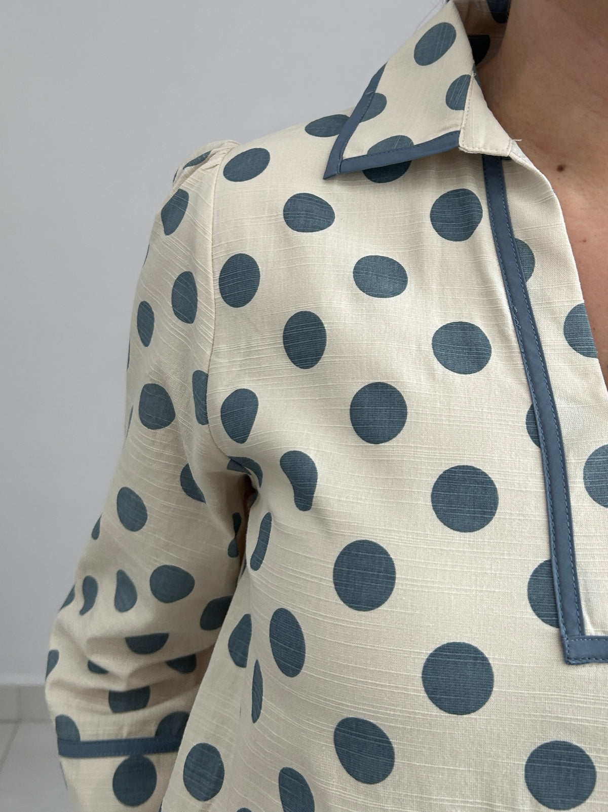 Luna Polka Dot Mini Dress - Blue – view 5