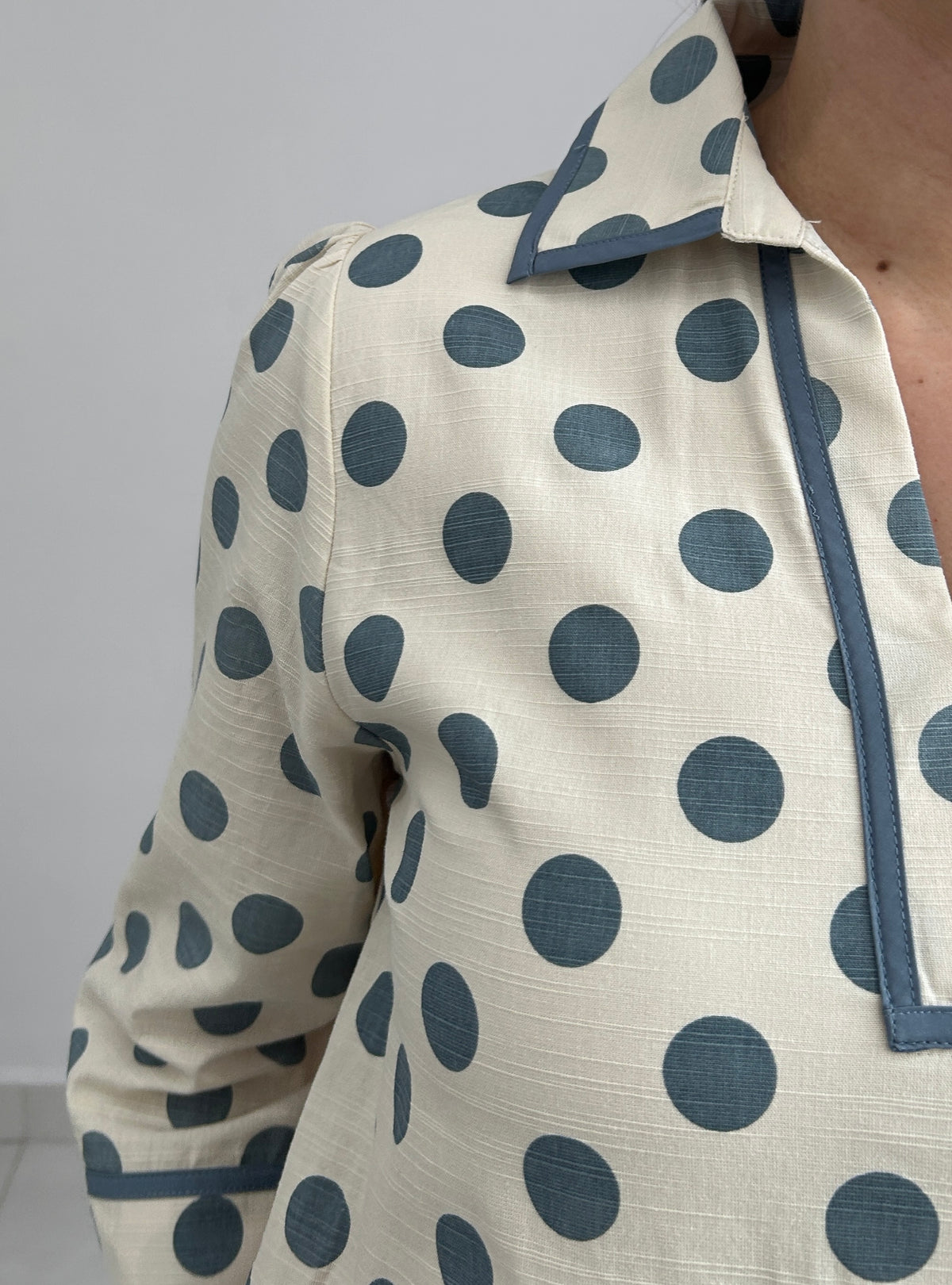 Luna Polka Dot Mini Dress - Blue – view 5