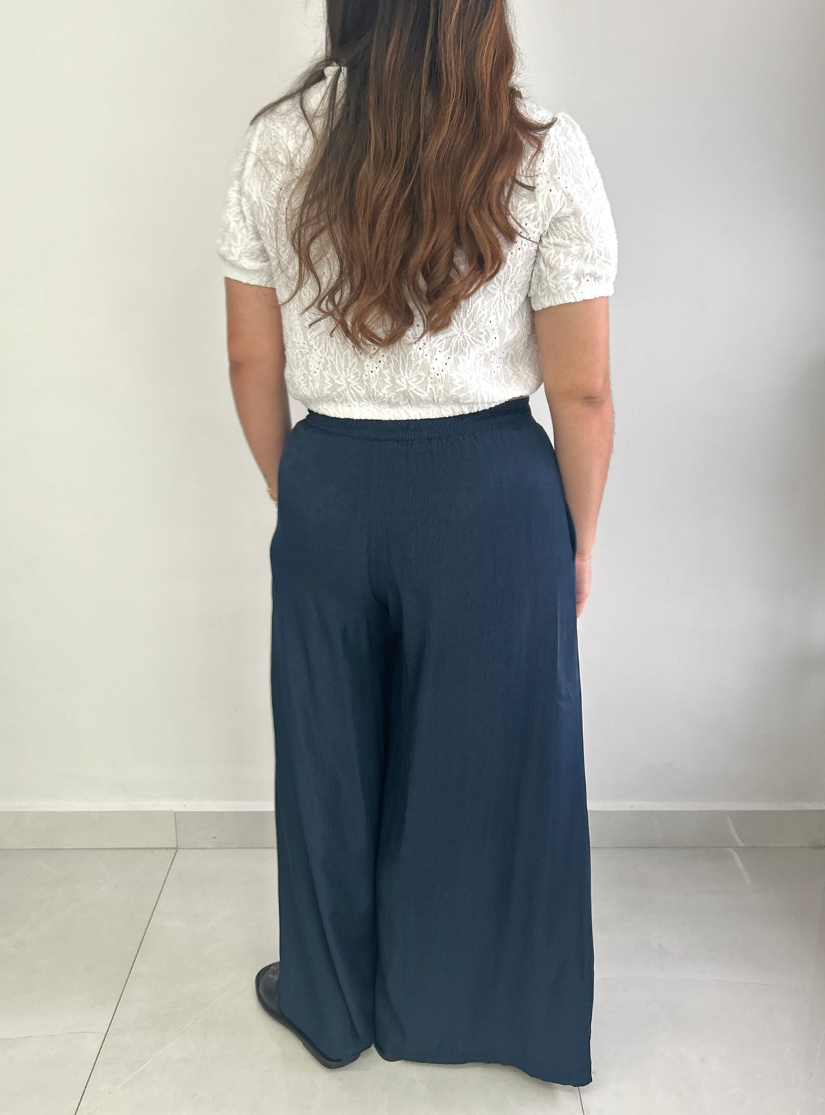 Linda Wide Leg Pants - Navy Blue – view 2