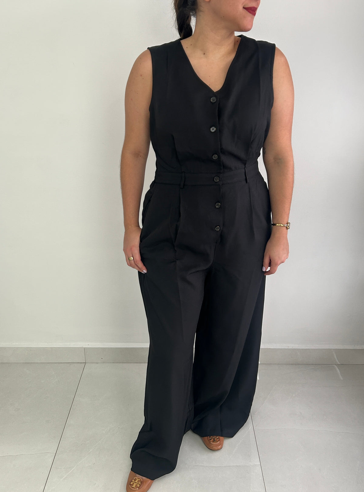 Ellie Black Vest Wide-Leg Jumpsuit – view 4