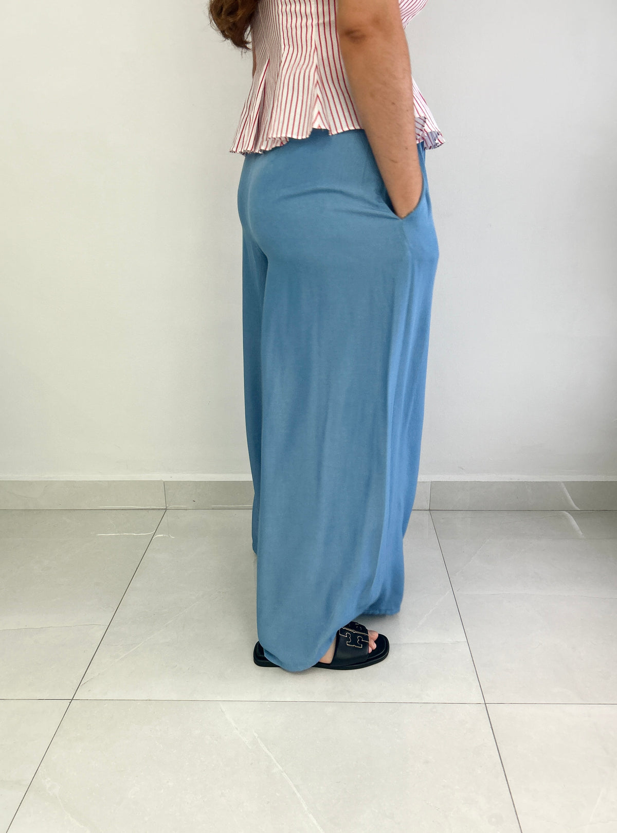 Linda Wide Leg Pants - Light Blue – view 3