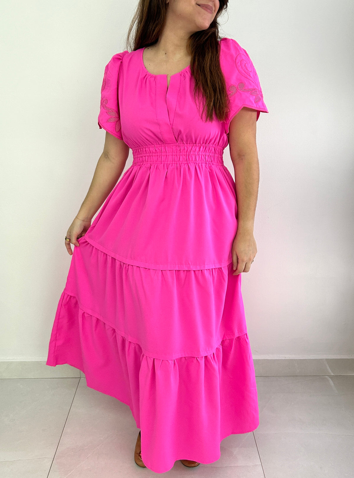 Margaret Embroidered Maxi Dress - Pink – view 4