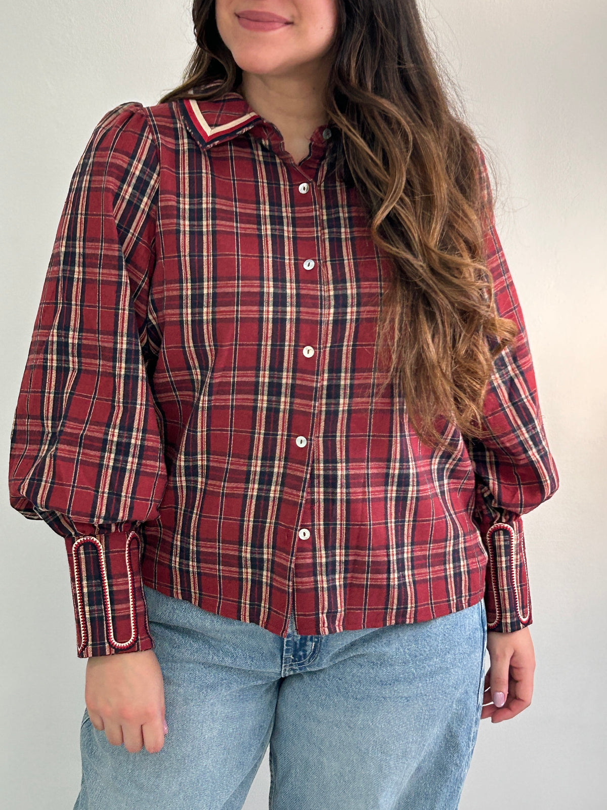 Gianna Striped Top - Red – view 3