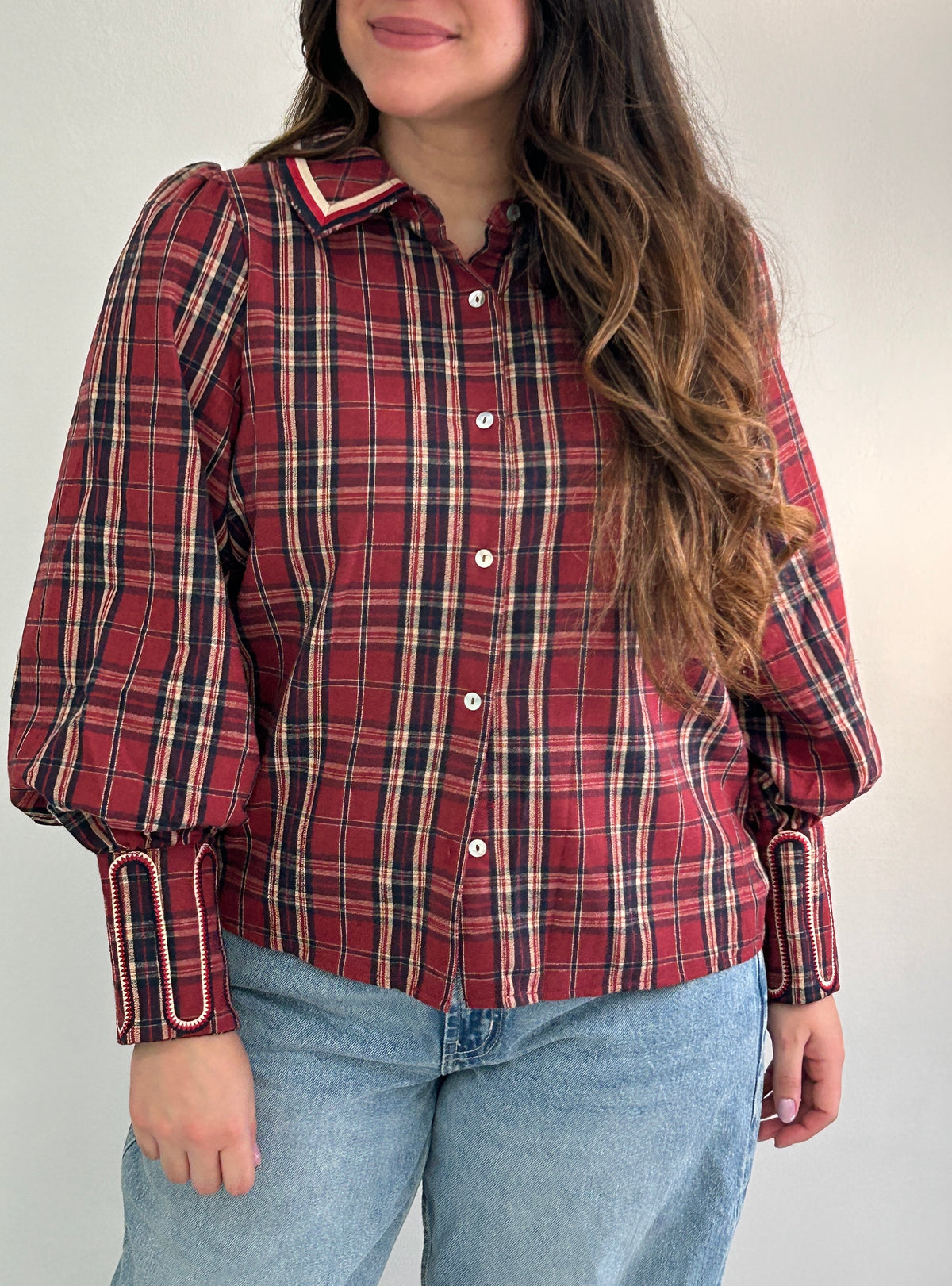 Gianna Striped Top - Red – view 3