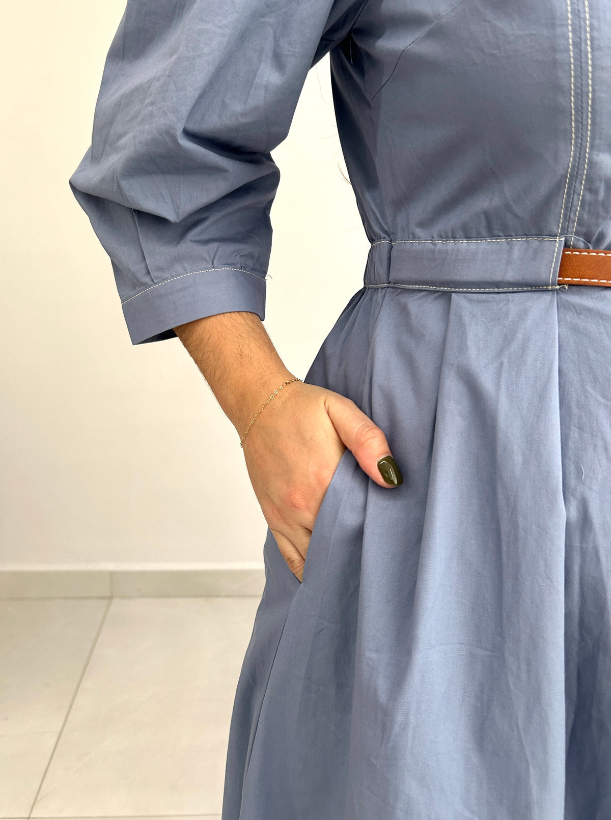 Sunny Belt Midi Dress - Blue â view 4