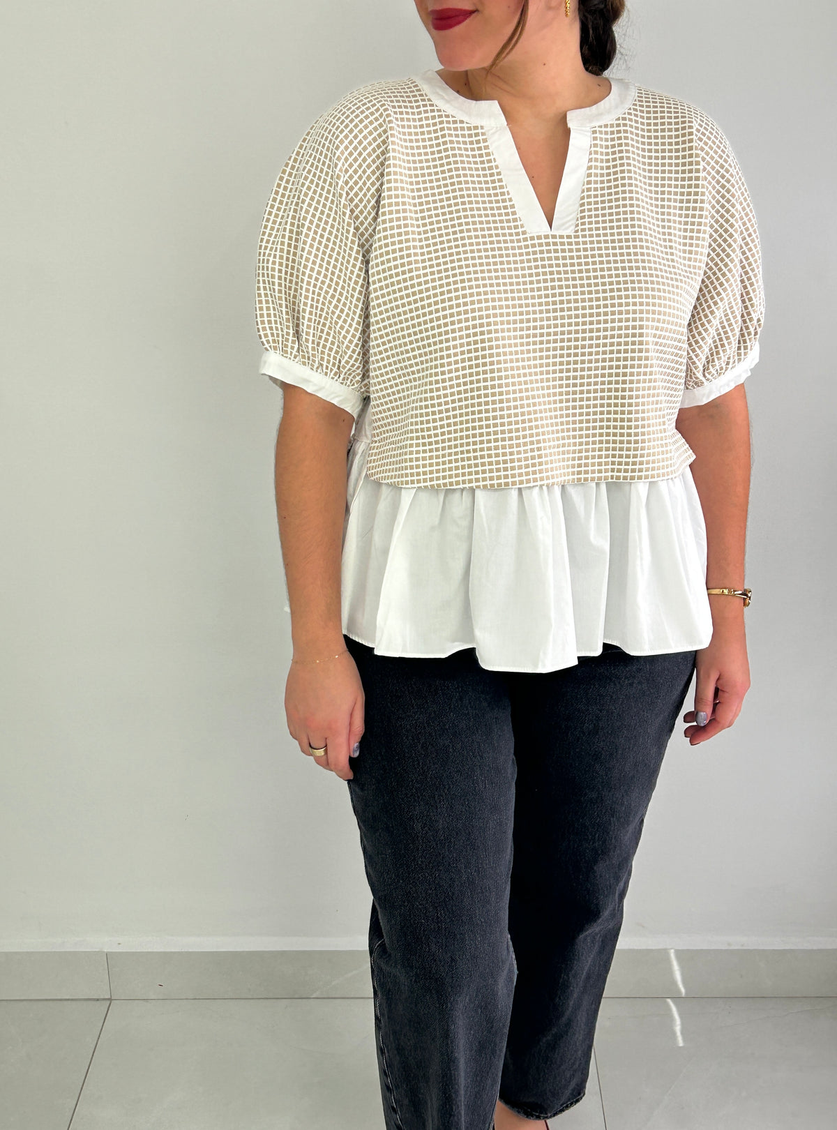 Zoe Ruffle Peplum Top