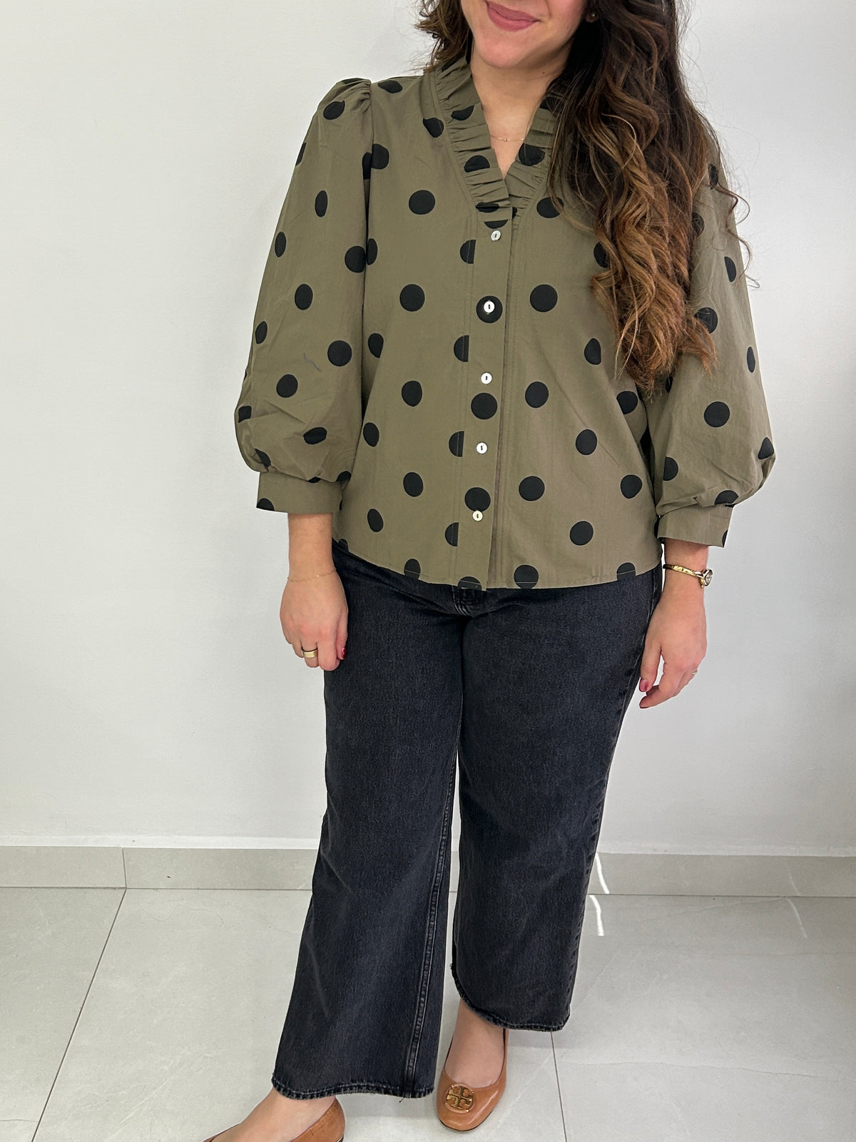 Grace Polka Dots Top - Green – view 3
