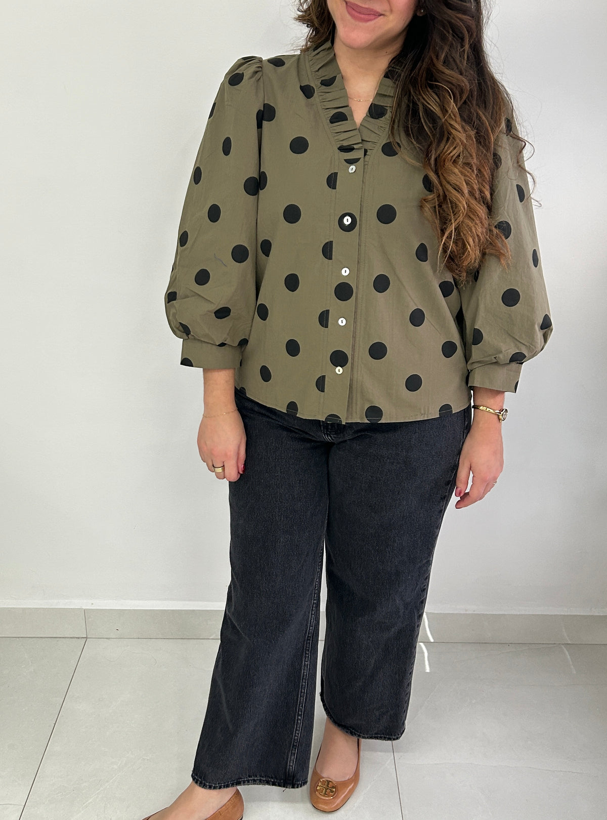 Grace Polka Dots Top - Green – view 3