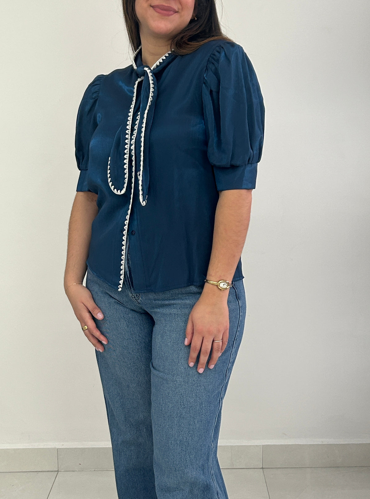 Madeline Knot Top - Navy Blue – view 4