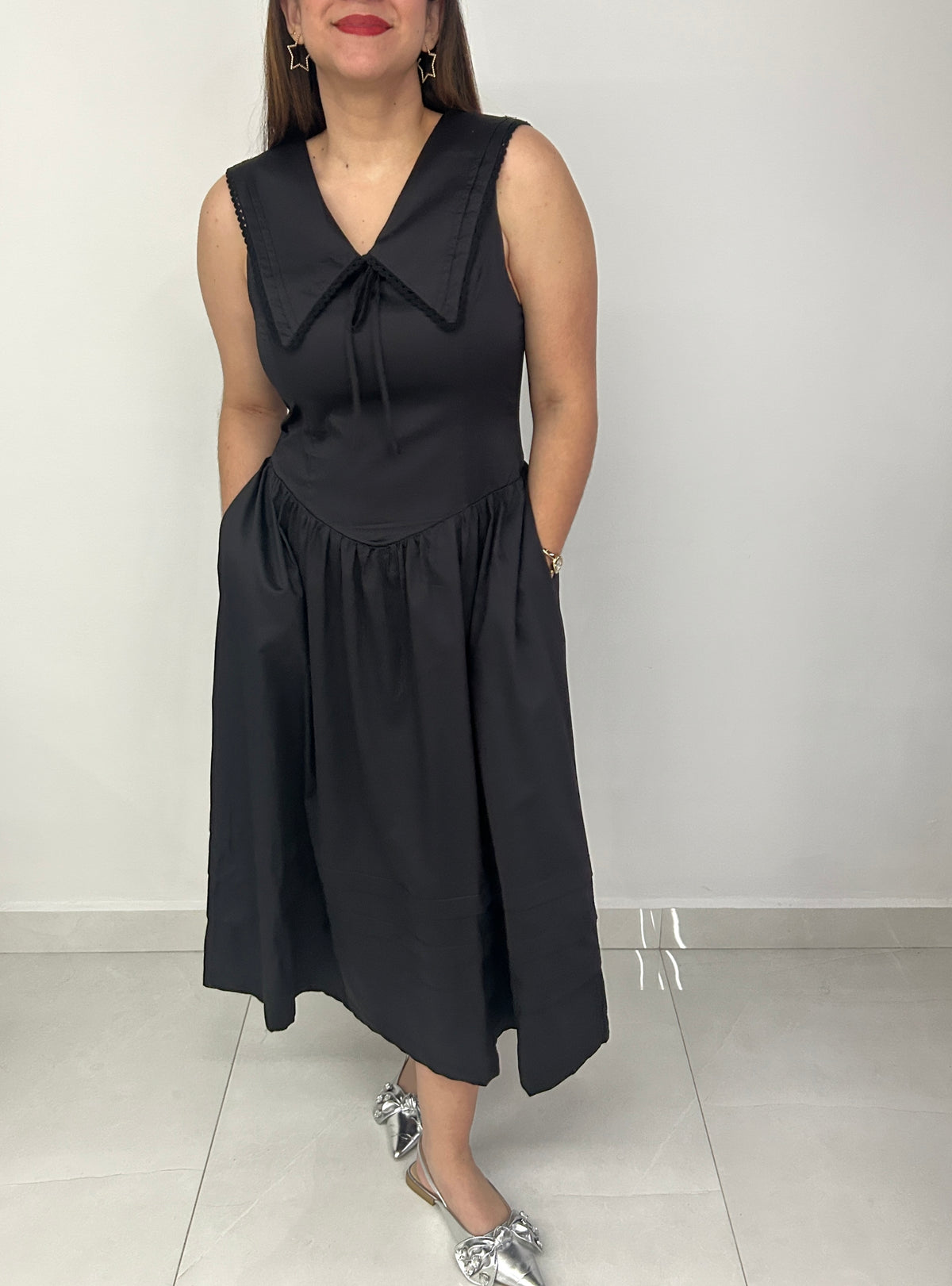 Nova Midi Dress - Black – view 6