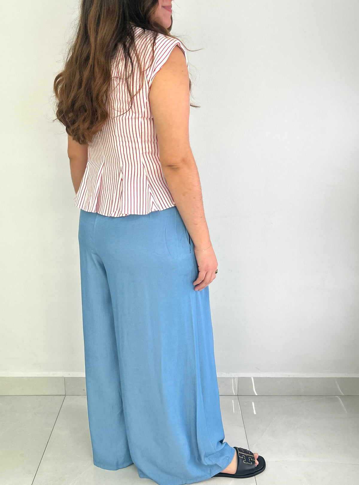Linda Wide Leg Pants - Light Blue – view 7