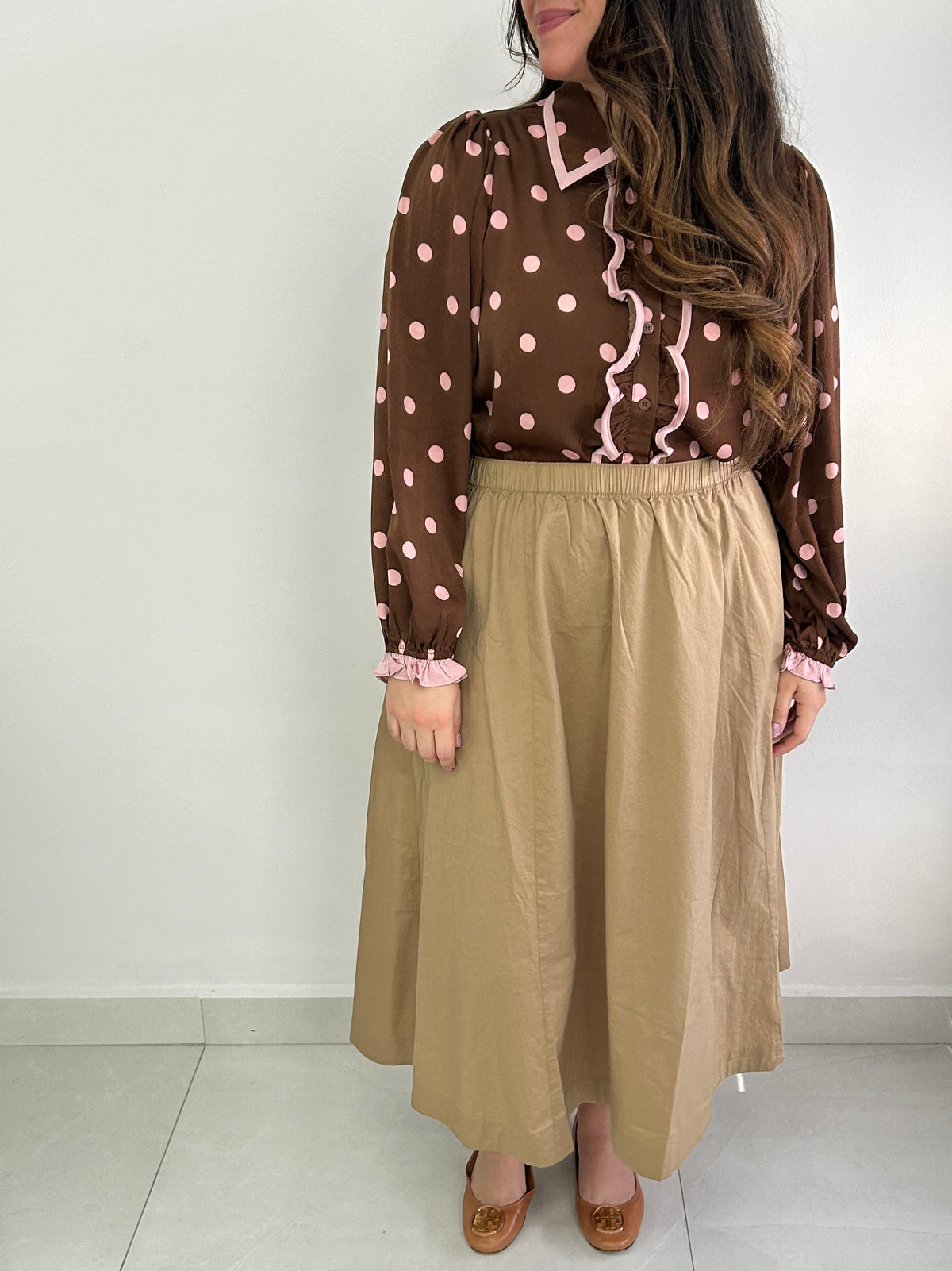 Winona Polka Dot Top - Brown – view 6