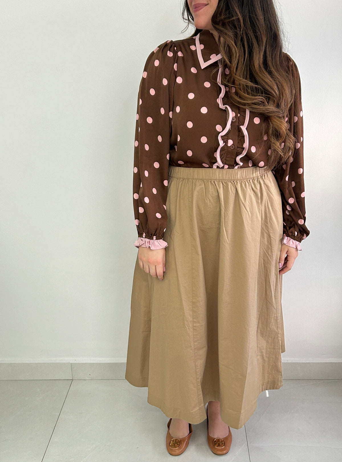 Winona Polka Dot Top - Brown – view 6