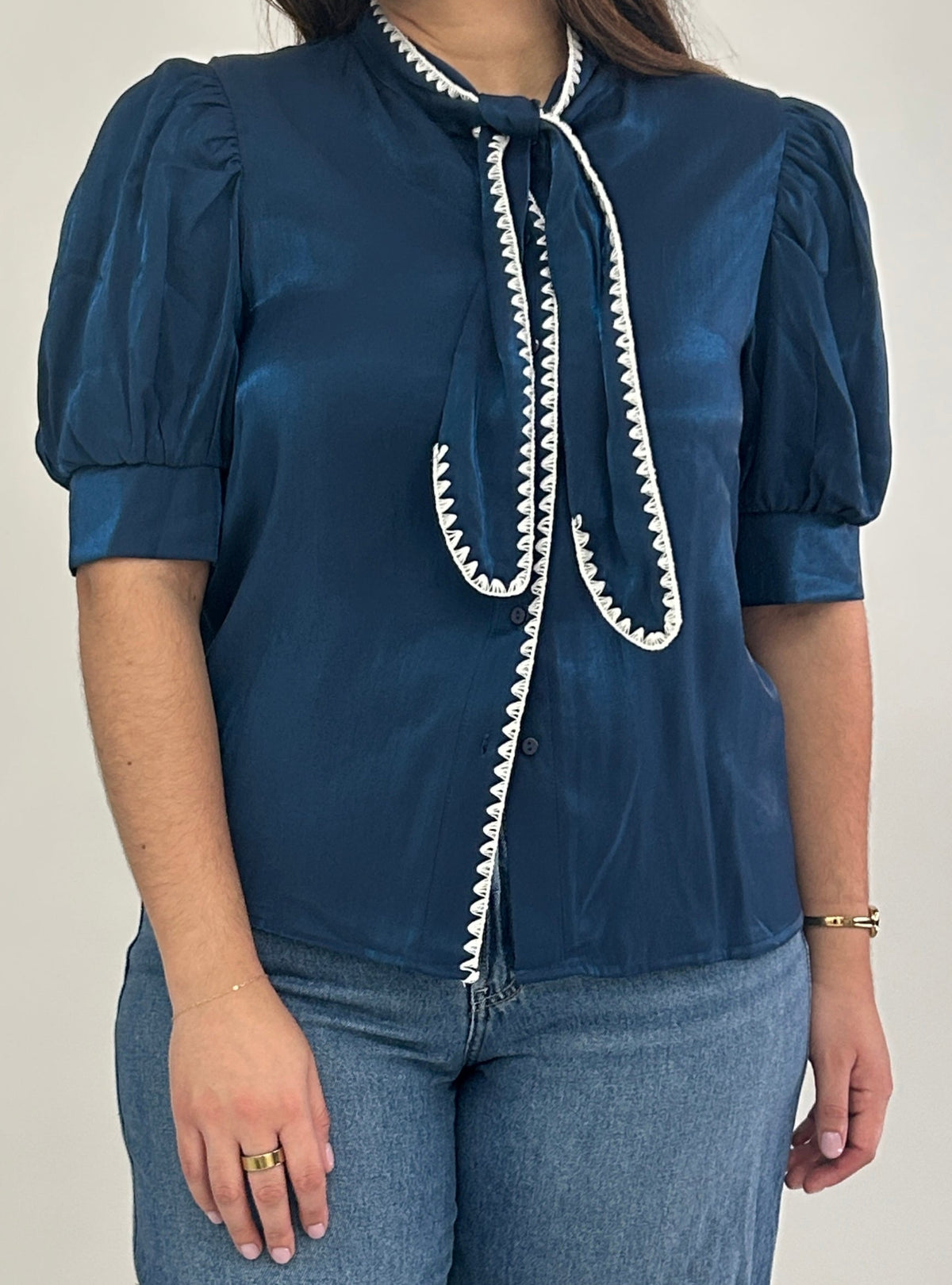 Madeline Knot Top - Navy Blue