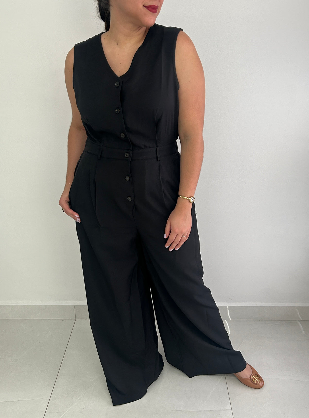 Ellie Black Vest Wide-Leg Jumpsuit – view 2