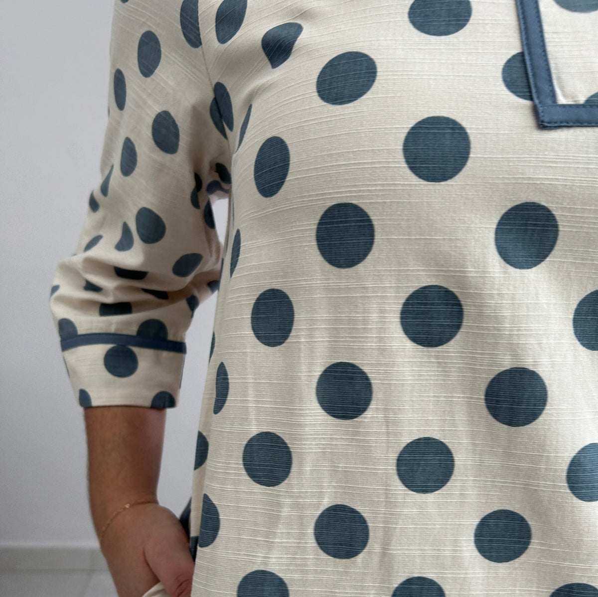 Luna Polka Dot Mini Dress - Blue – view 3