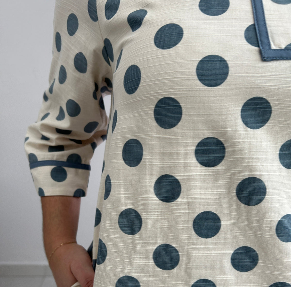 Luna Polka Dot Mini Dress - Blue – view 3