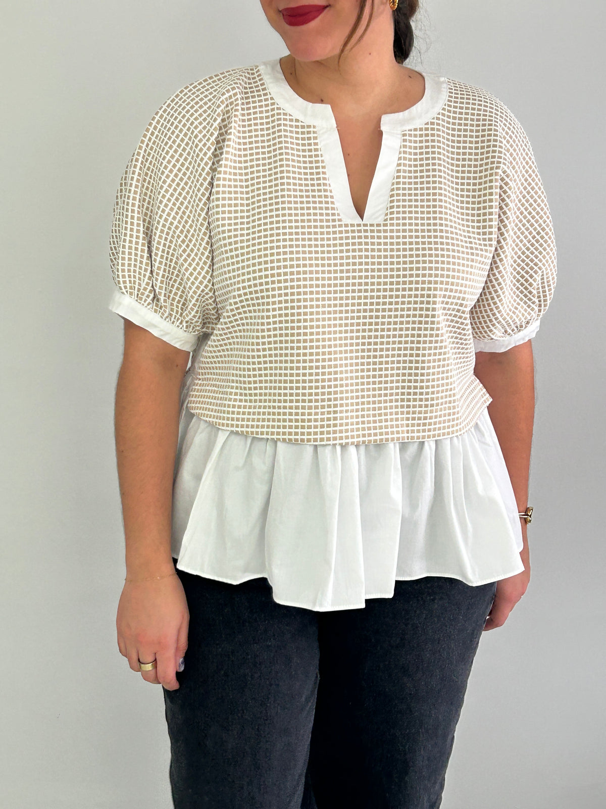 Zoe Ruffle Peplum Top â view 3