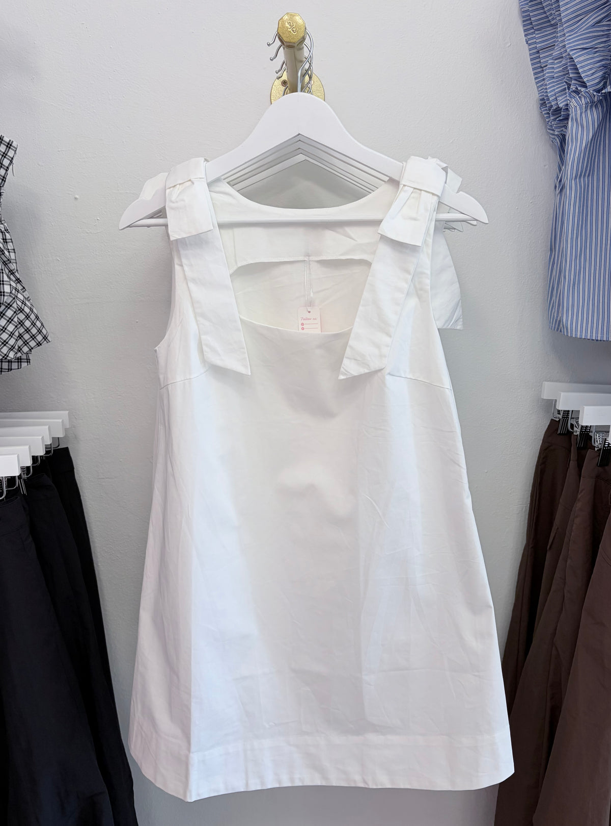 Fern Bow Mini Dress - White – view 8