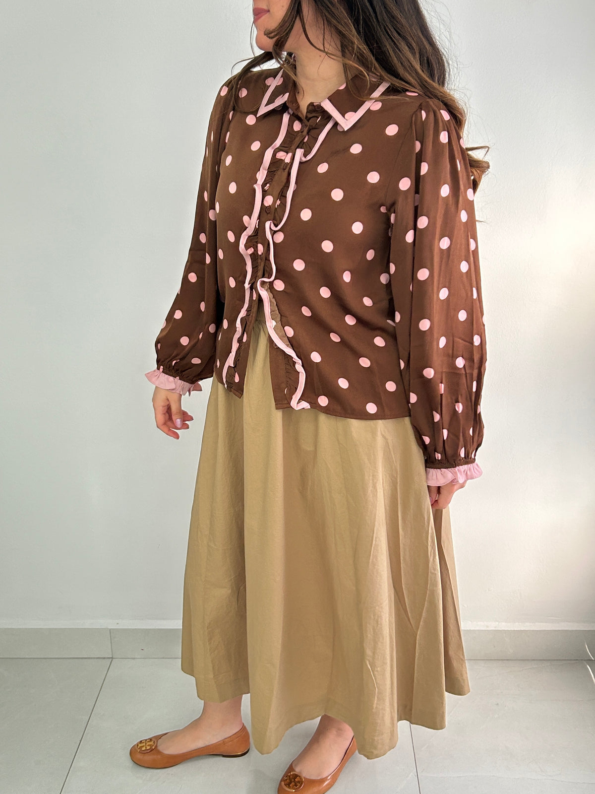 Winona Polka Dot Top - Brown – view 3