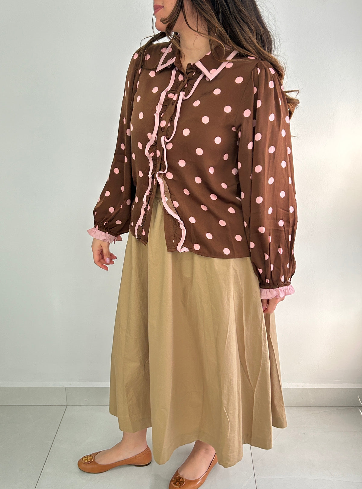 Winona Polka Dot Top - Brown – view 3