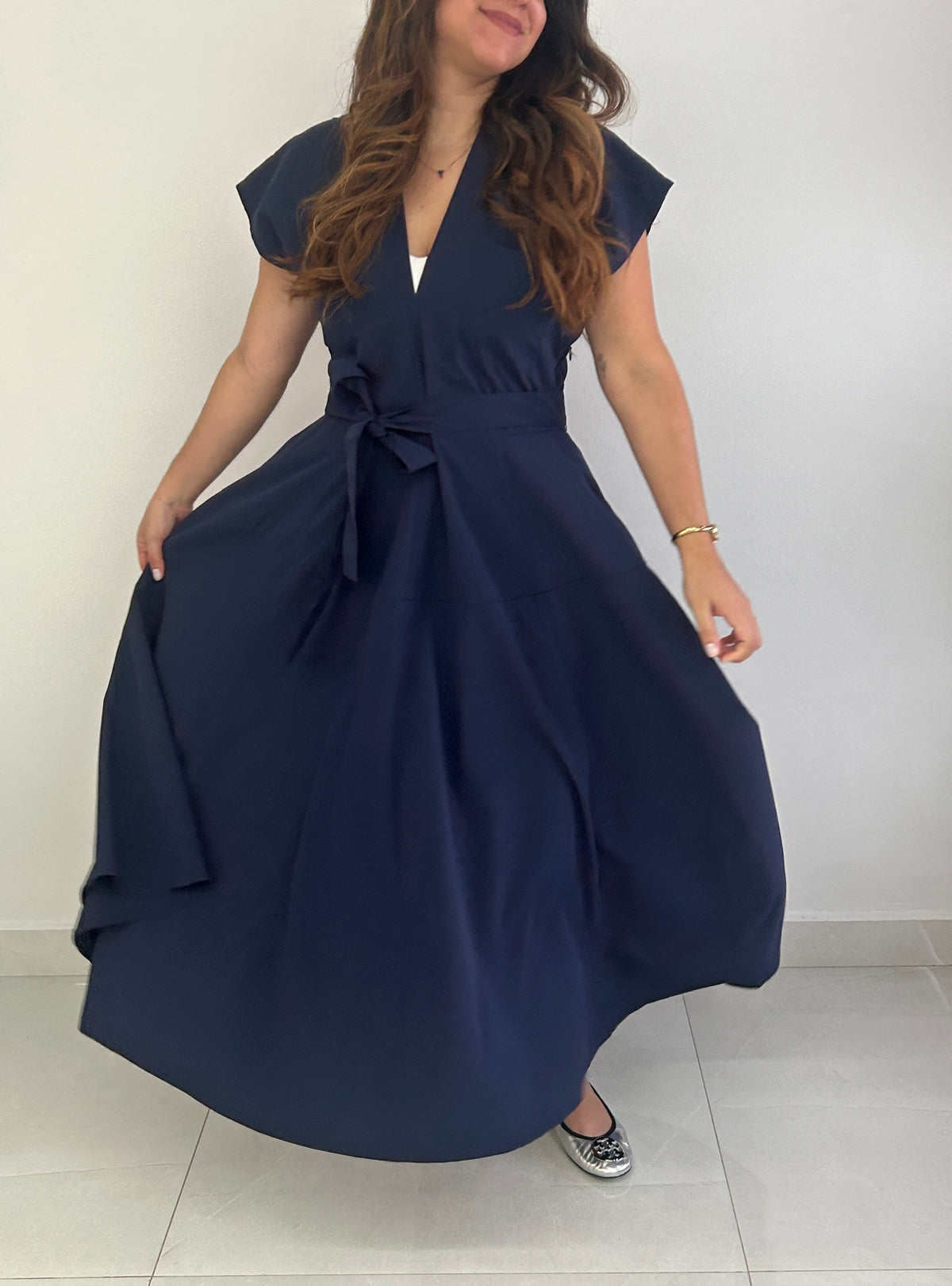 Tessa Midi Dress - Navy – view 7
