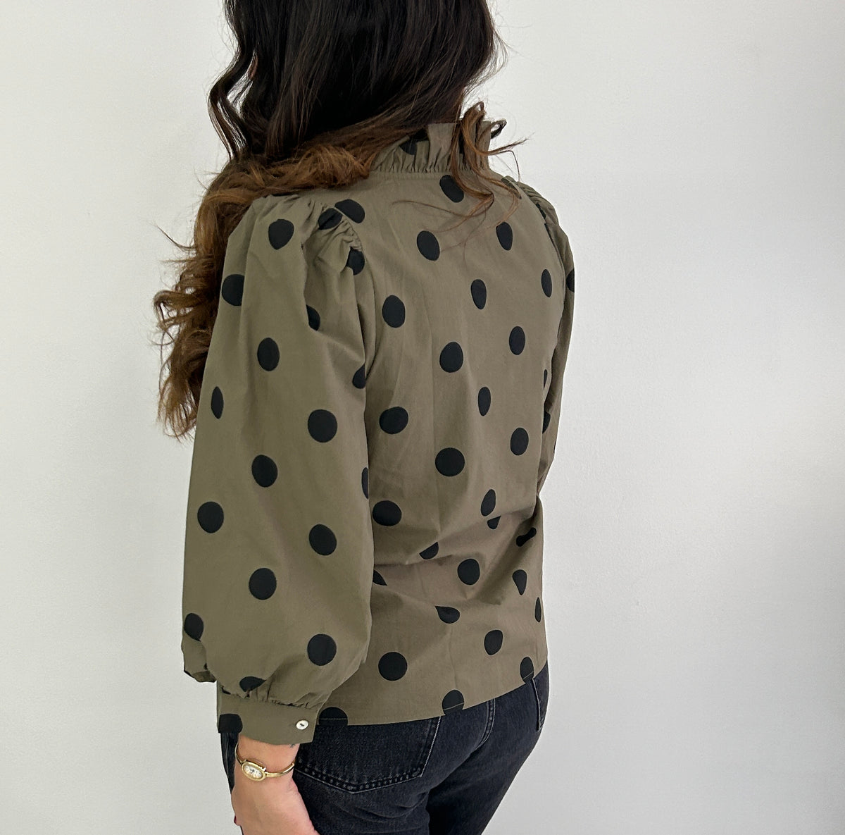 Grace Polka Dots Top - Green – view 2