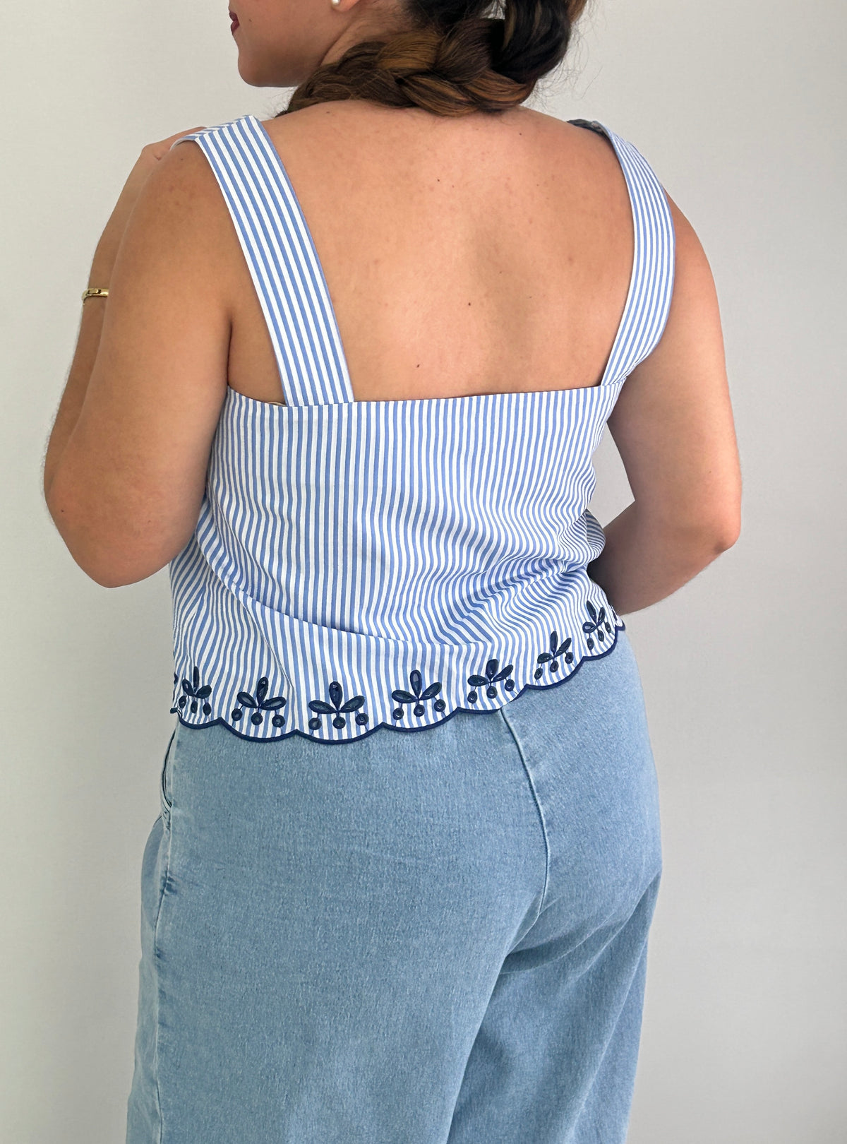 Cecilia Square Neckline Stripped Top – view 3
