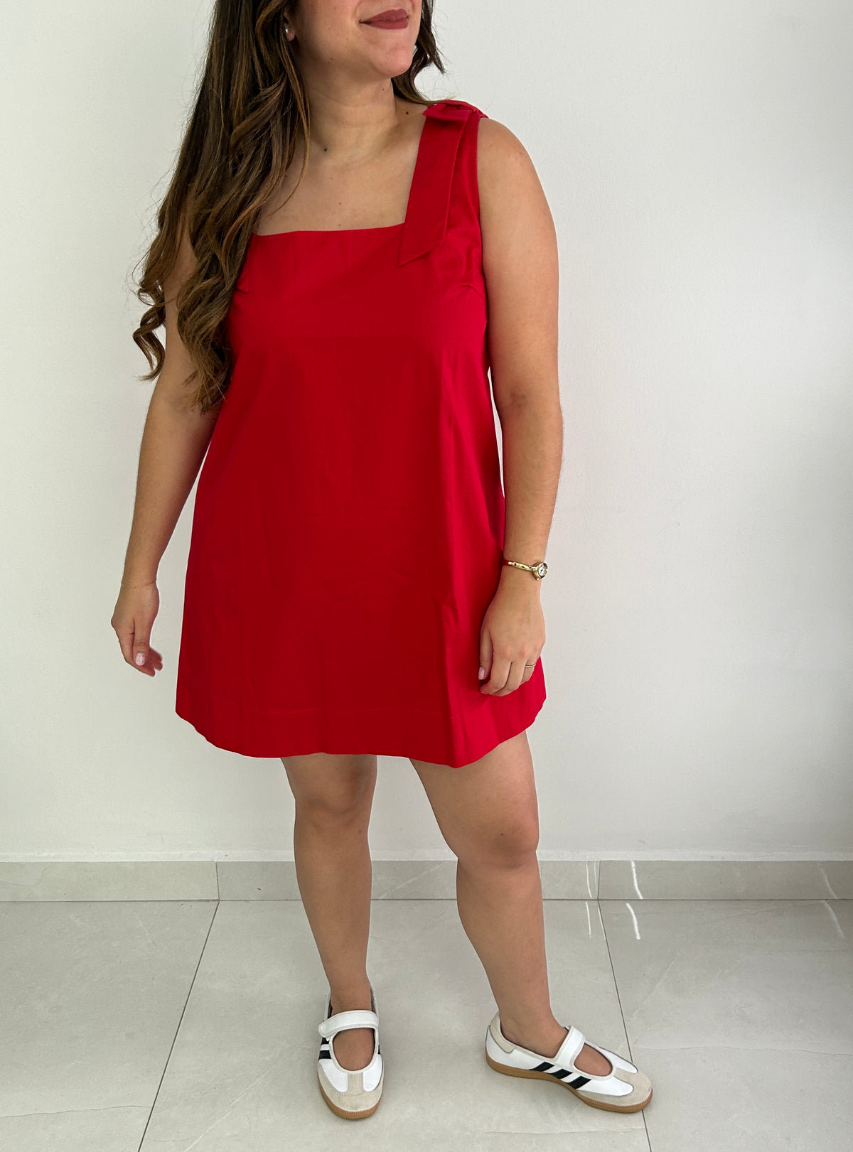 Fern Bow Mini Dress - Red – view 3