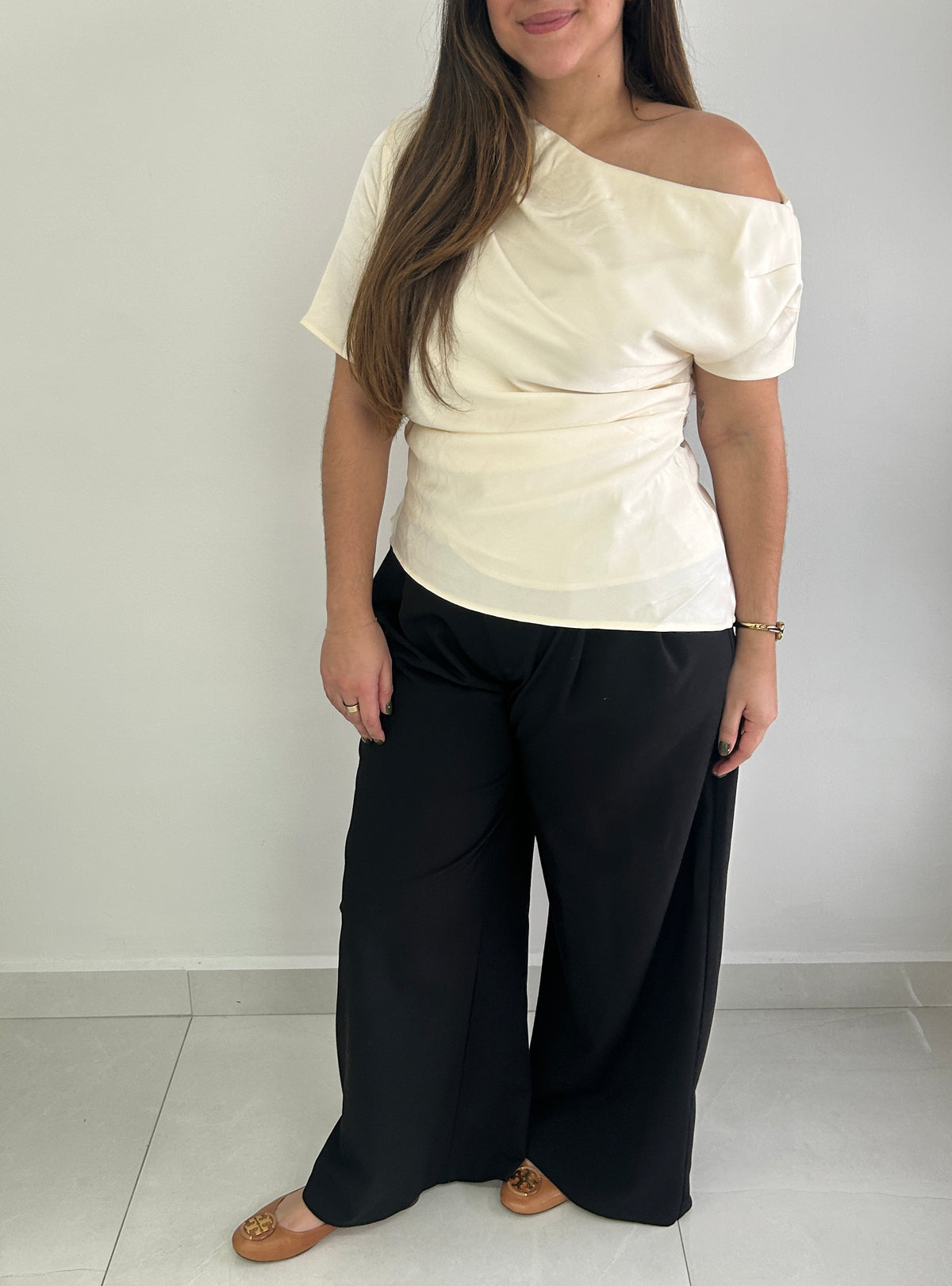 Valerie One shoulder Top - Ivory