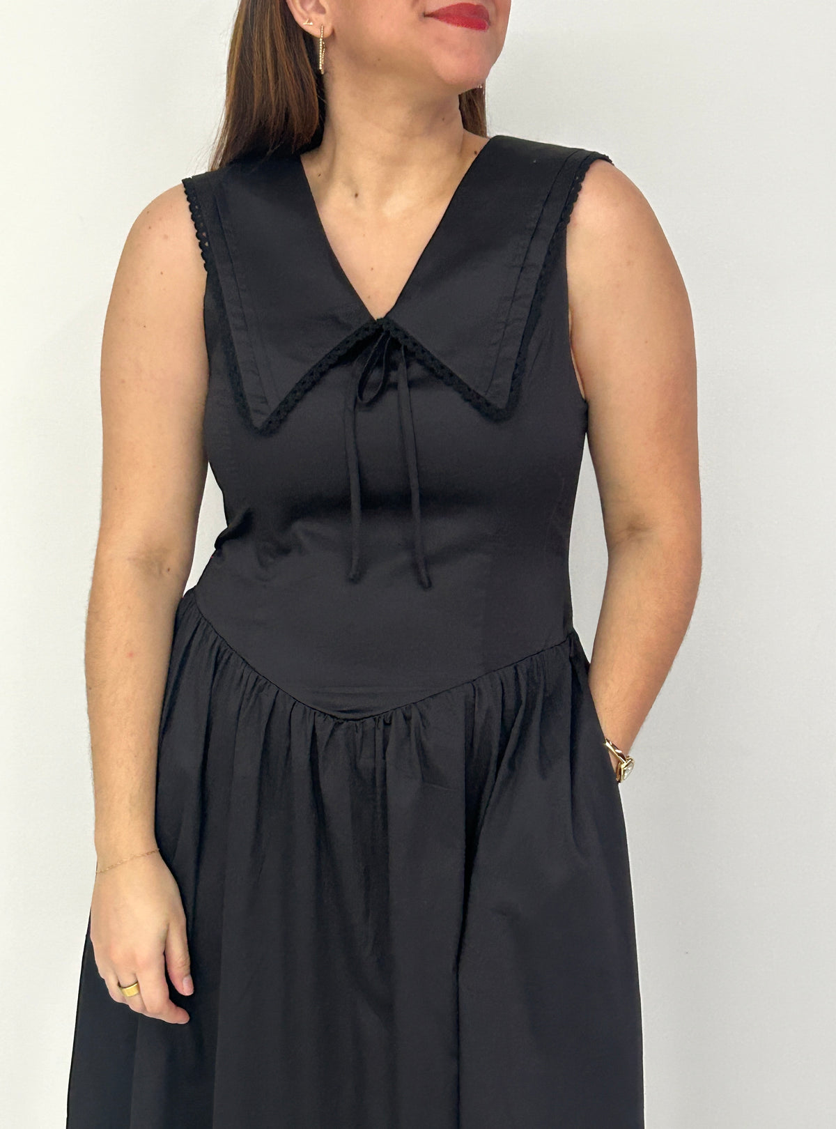 Nova Midi Dress - Black – view 5