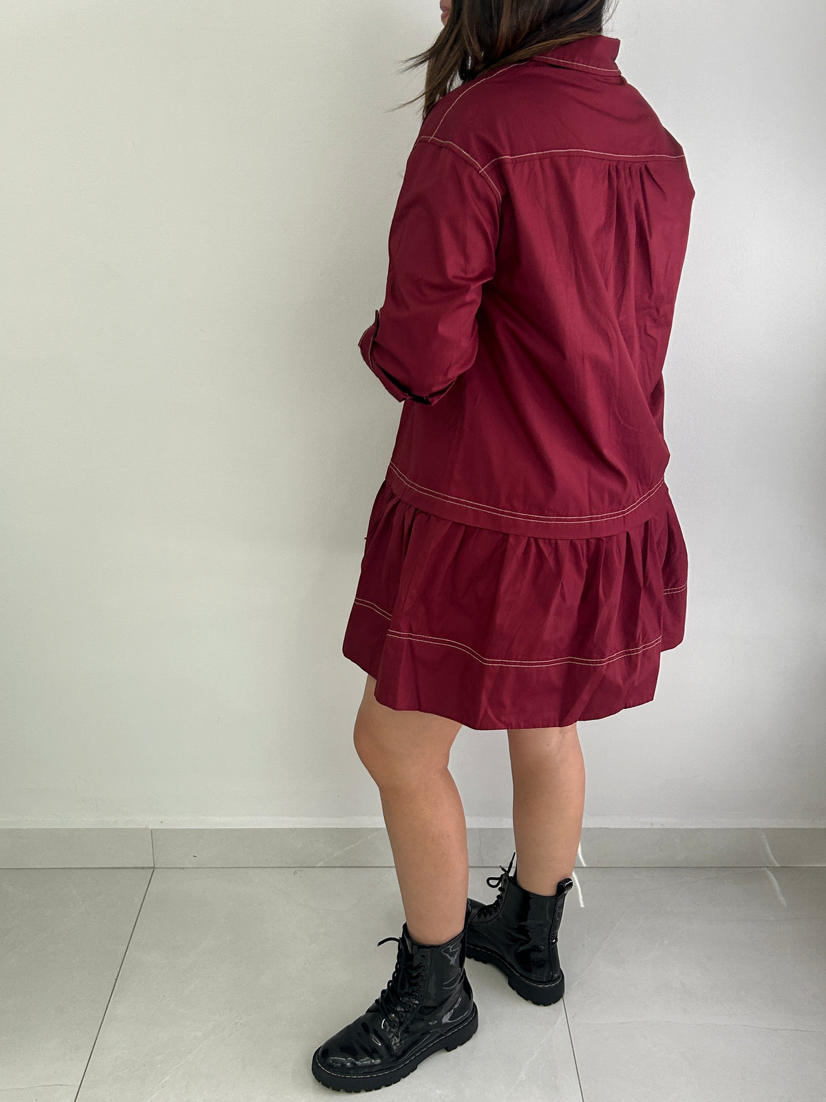 Blair Mini Dress - Burgundy – view 2