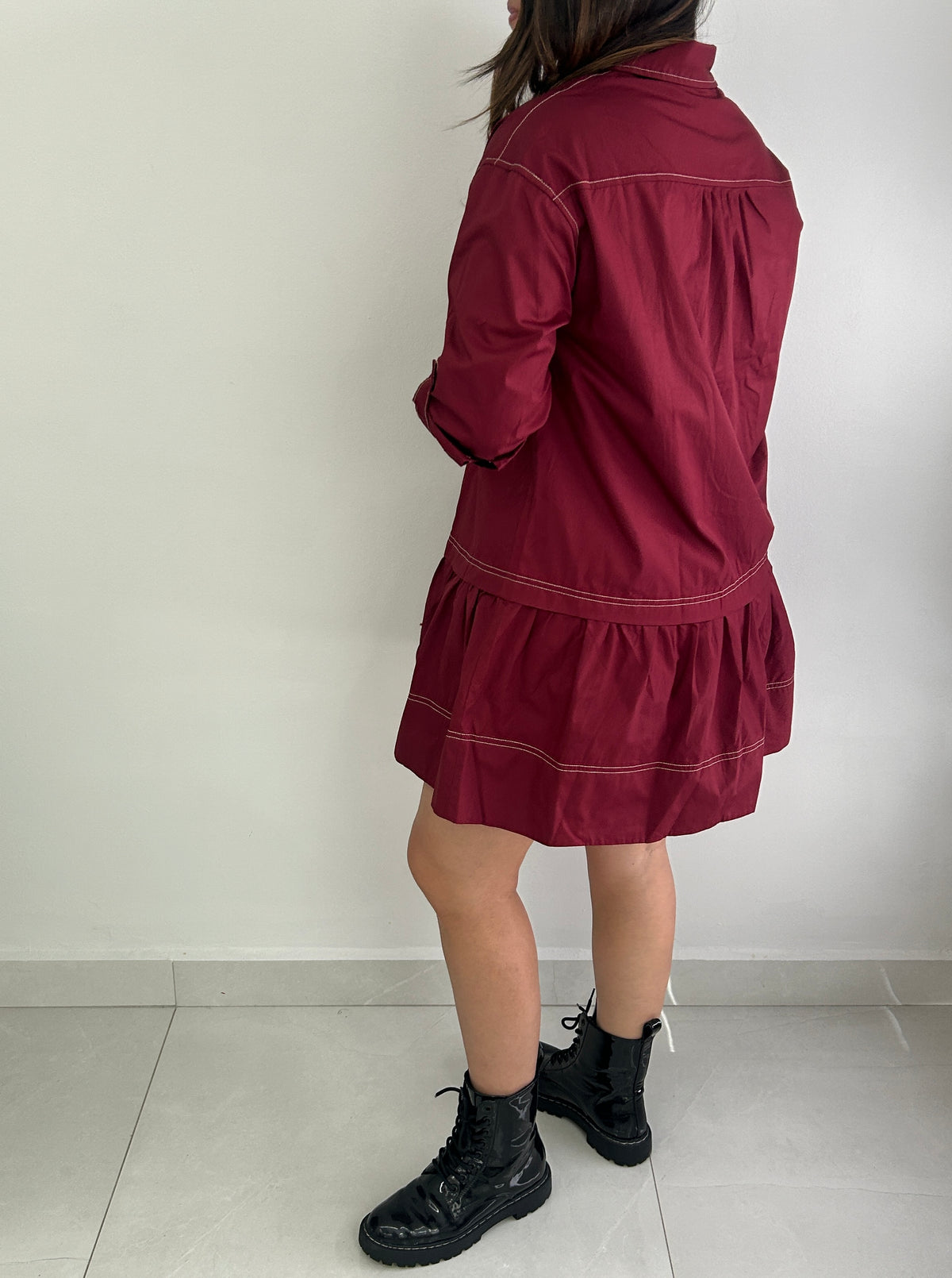 Blair Mini Dress - Burgundy â view 2