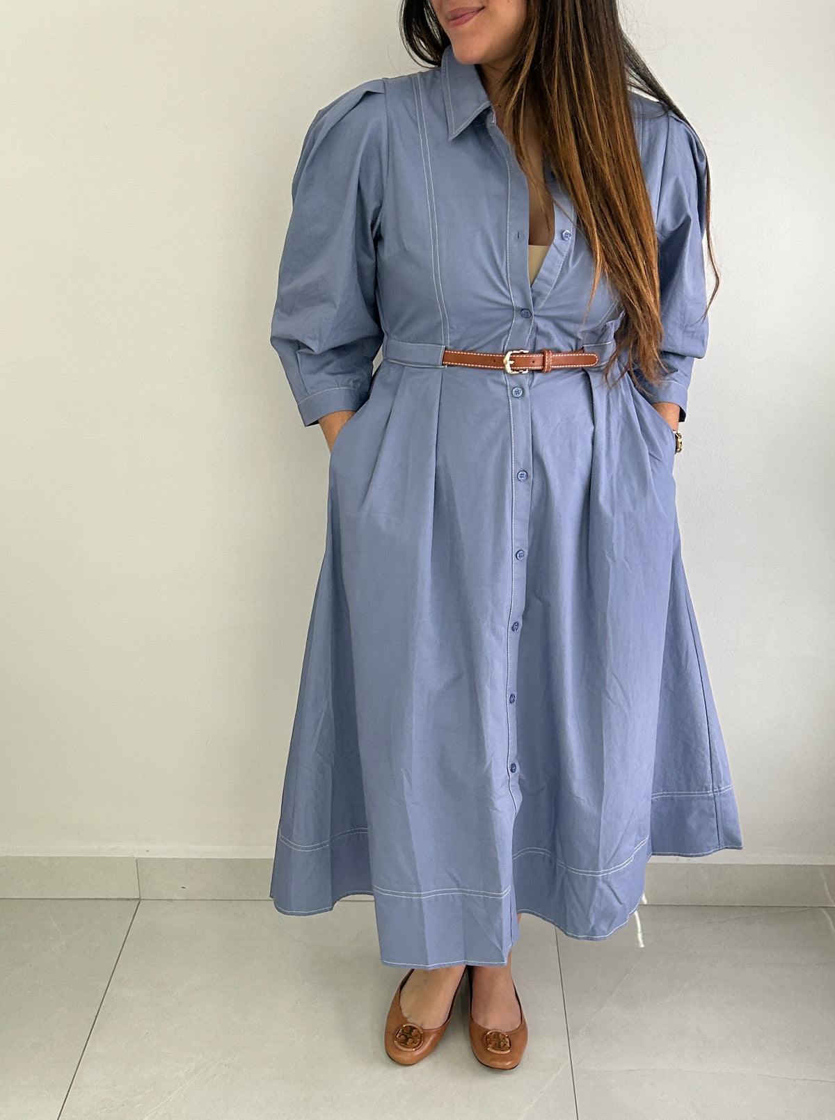 Sunny Belt Midi Dress - Blue â view 3