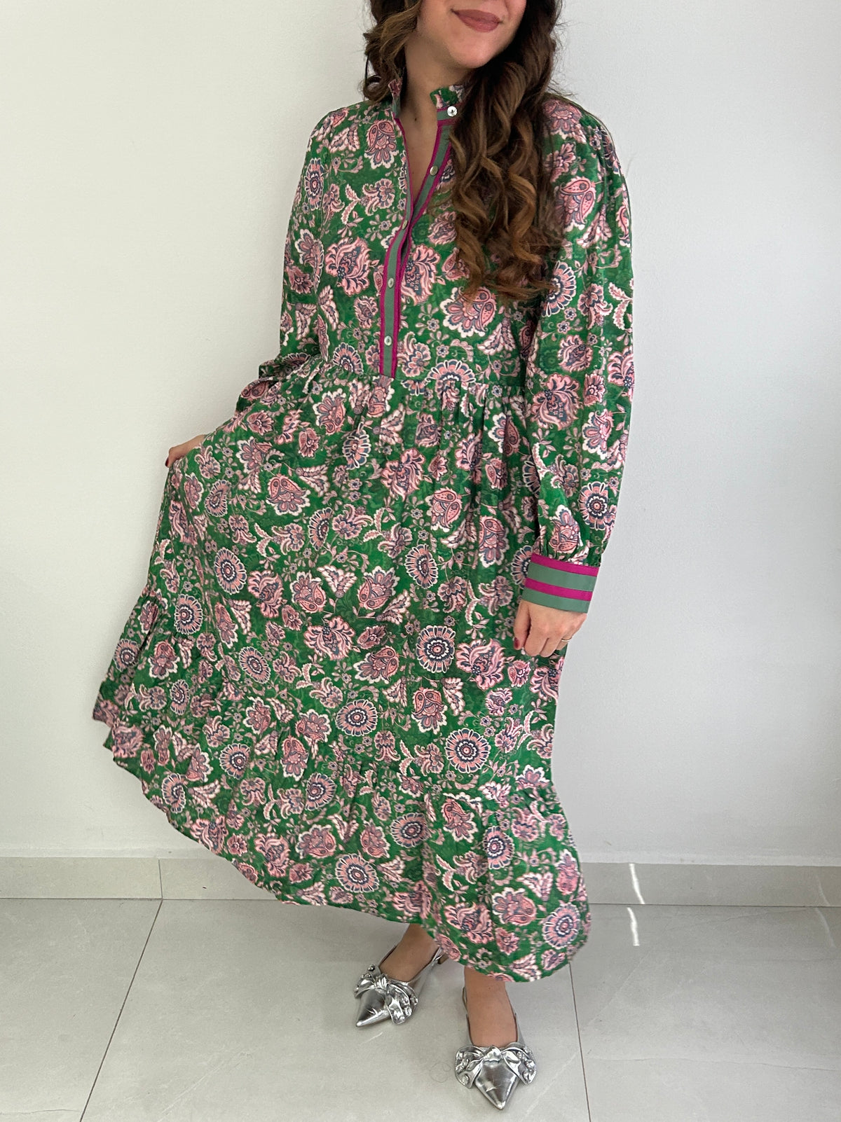 Alena Midi Dress - Green ā view 4