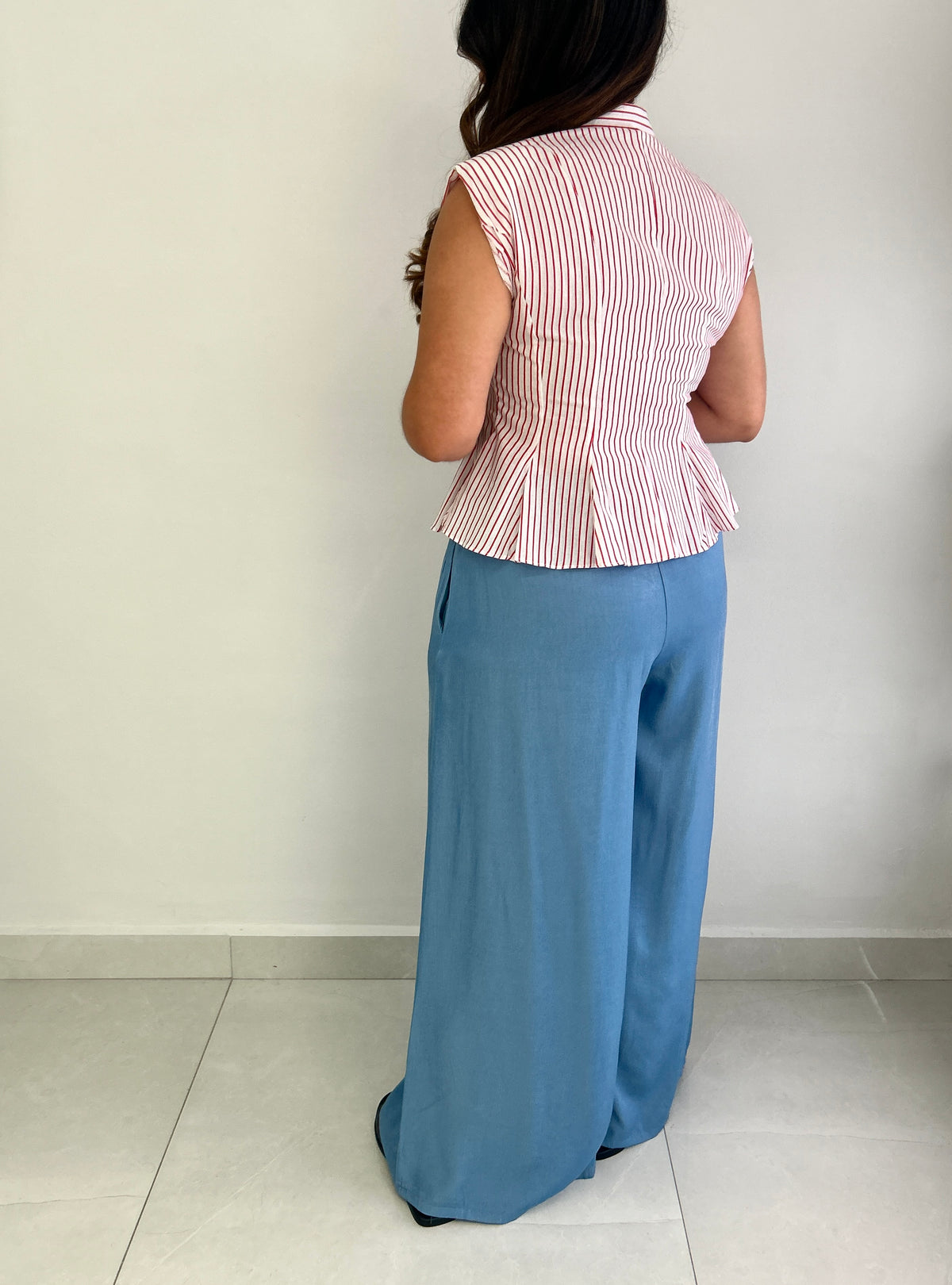 Linda Wide Leg Pants - Light Blue – view 4