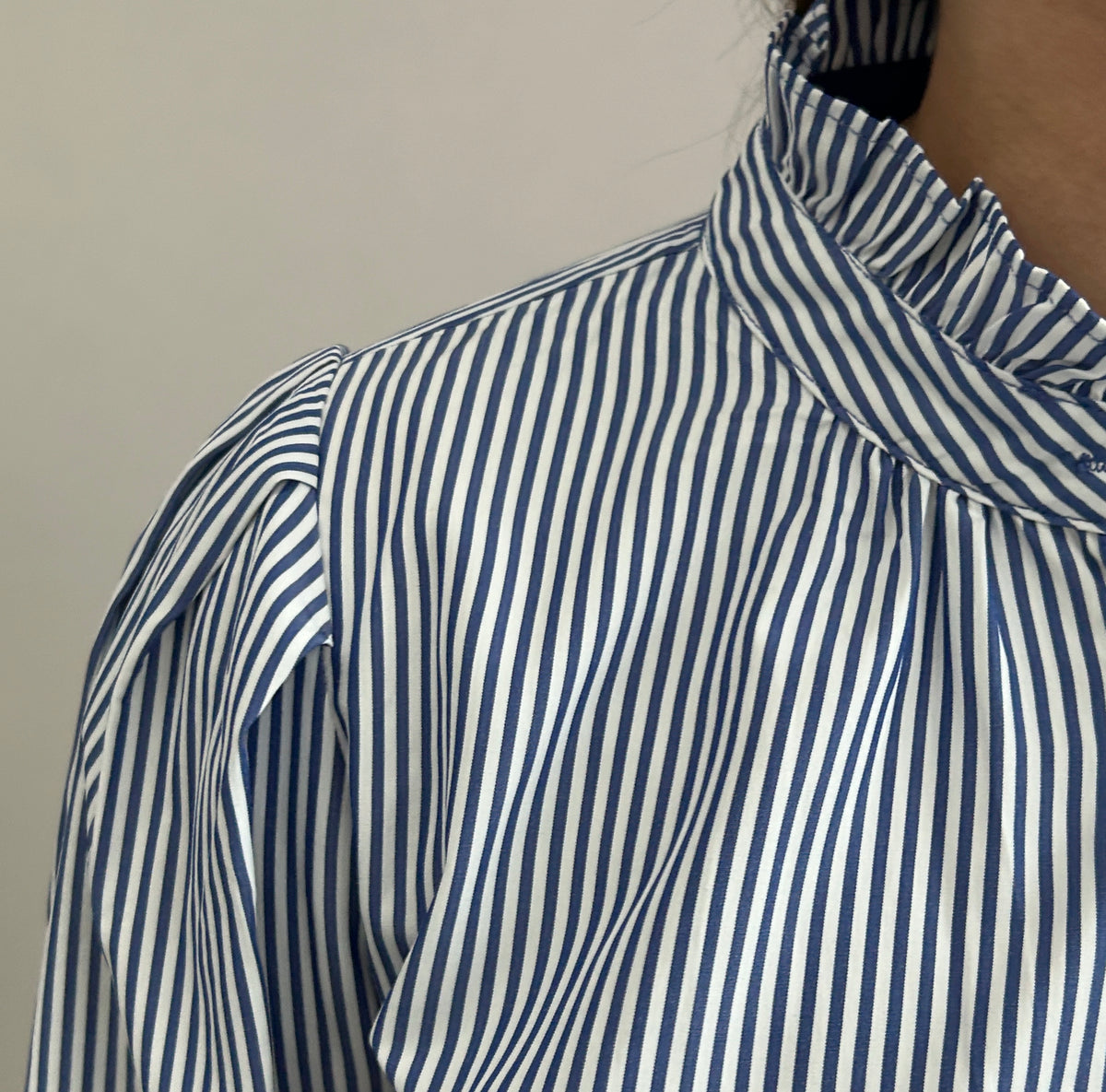 Cat Striped Button down Top - Blue – view 6