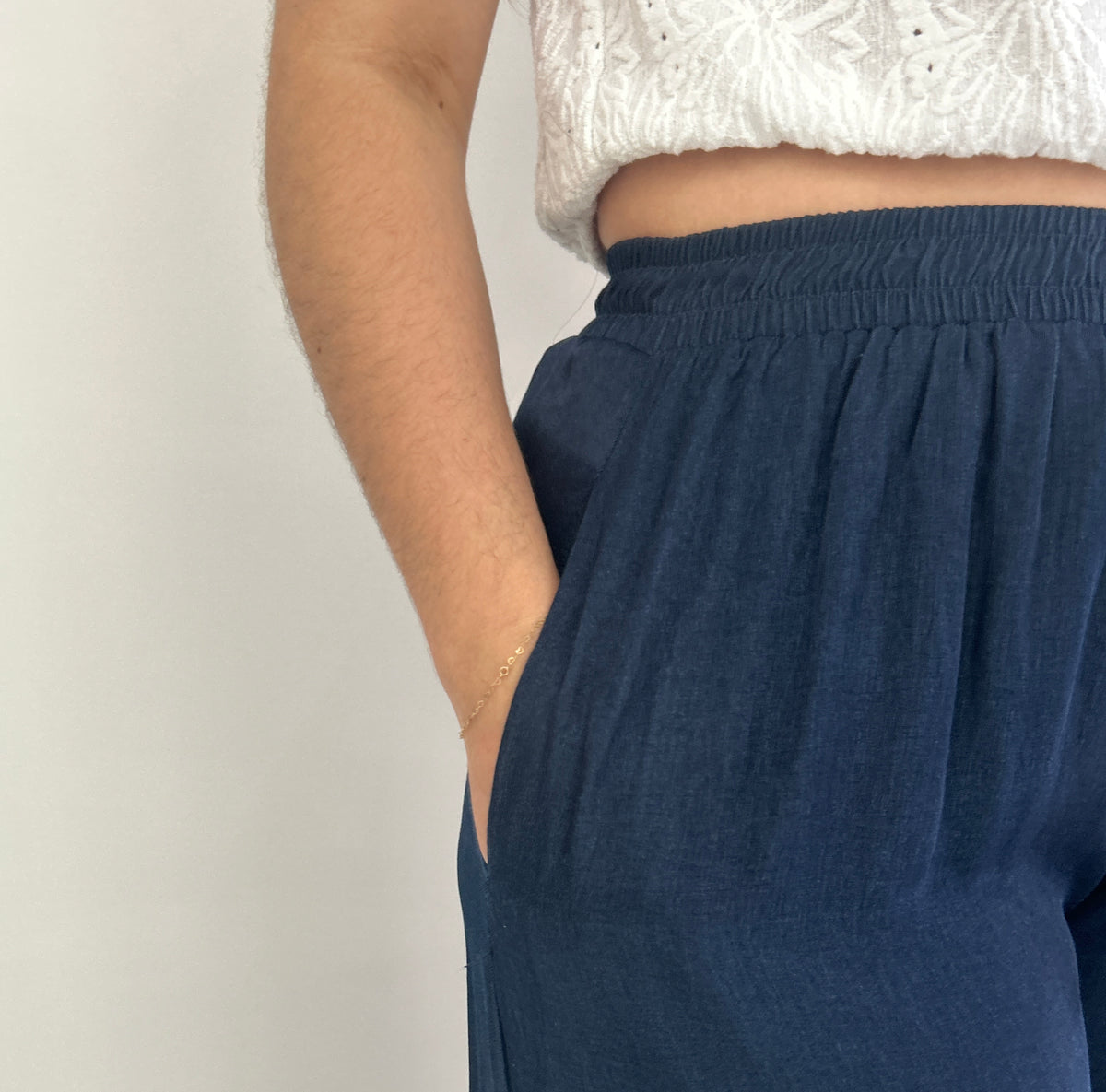 Linda Wide Leg Pants - Navy Blue – view 3