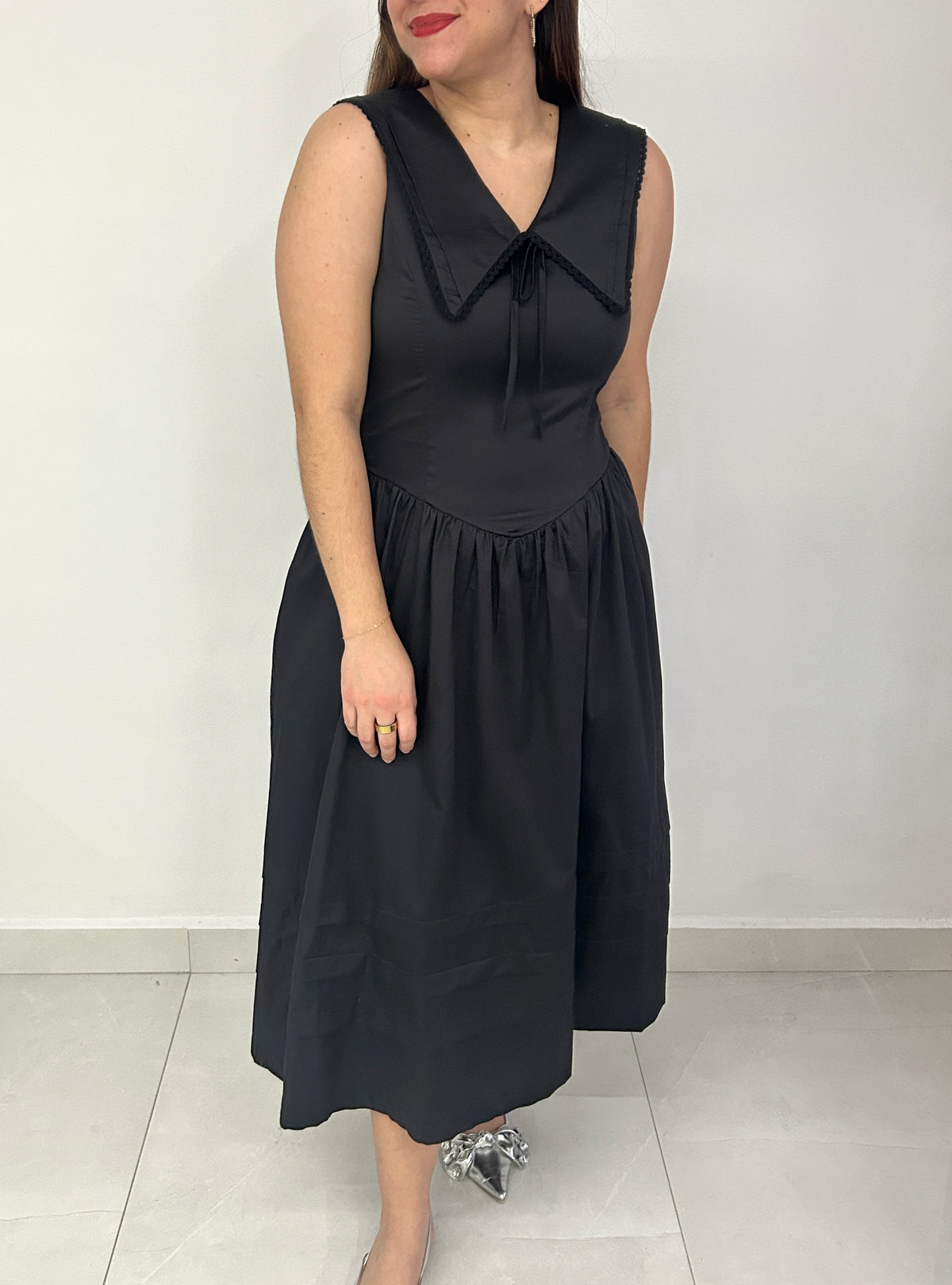 Nova Midi Dress - Black – view 9