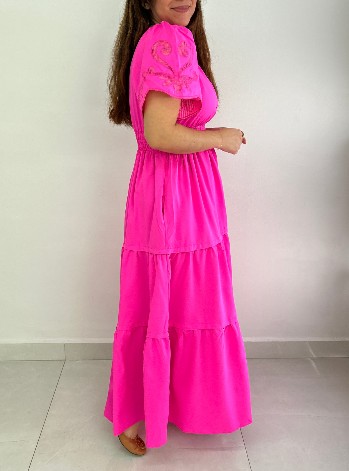 Margaret Embroidered Maxi Dress - Pink – view 5