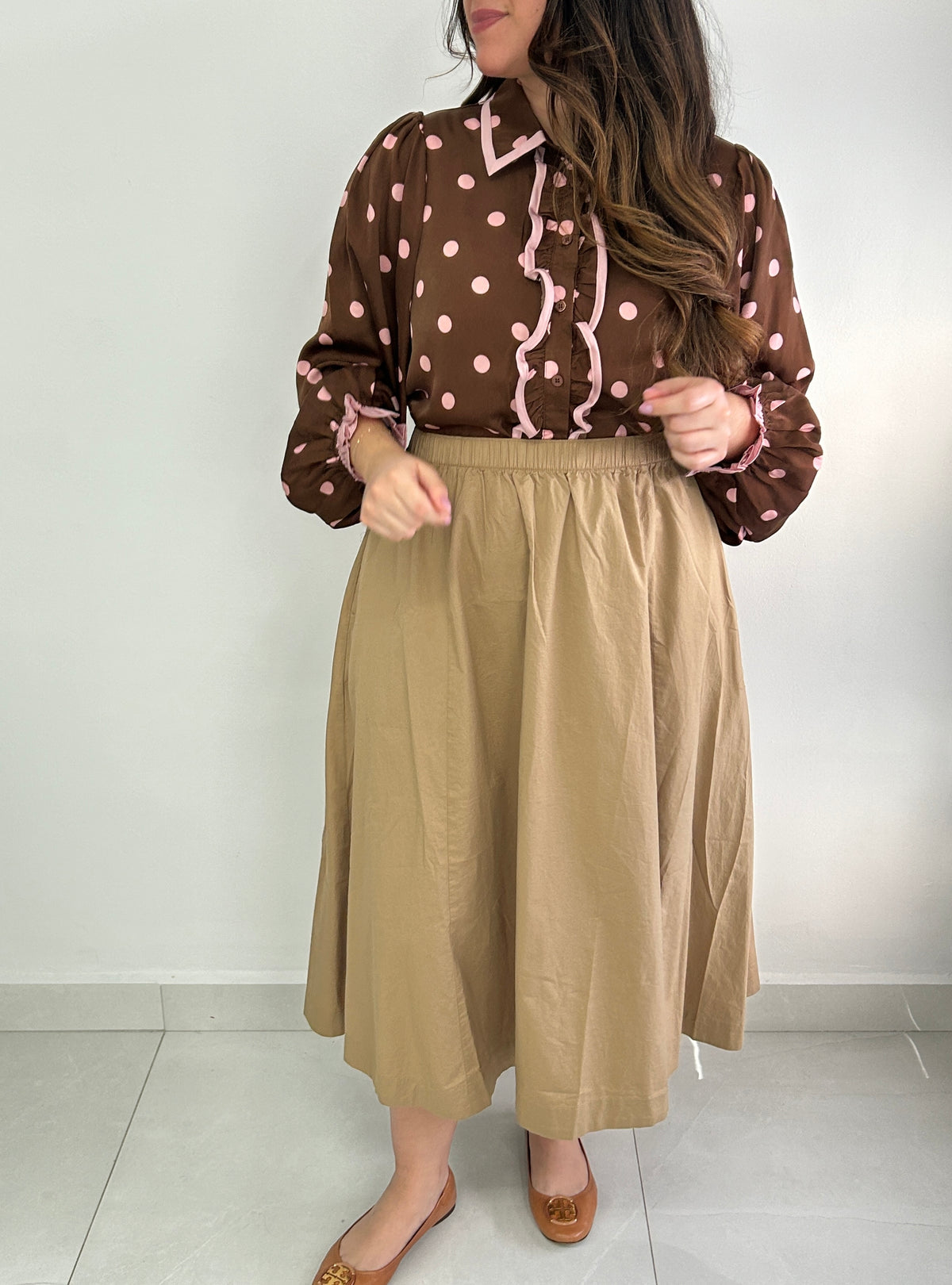 Winona Polka Dot Top - Brown – view 5