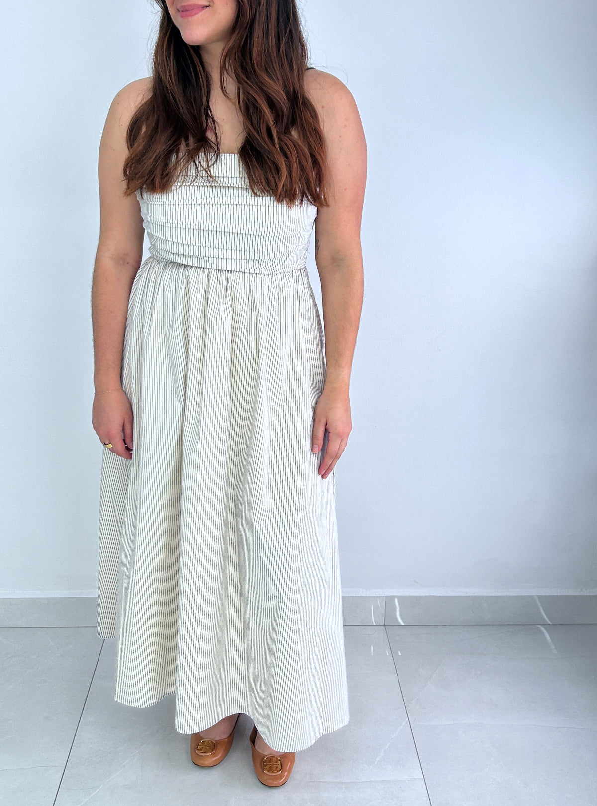 Clarissa White Strapless Midi Dress