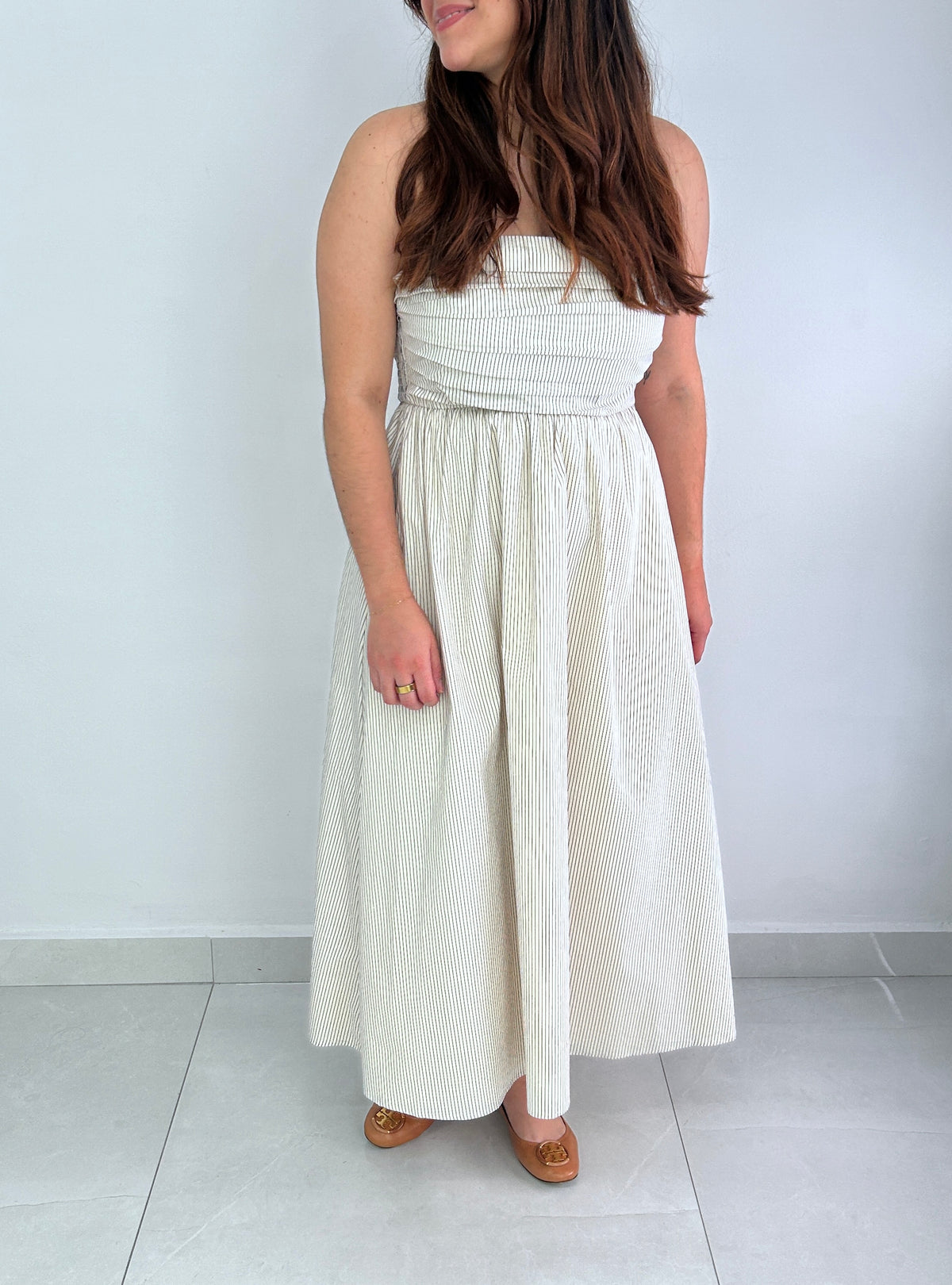 Clarissa White Strapless Midi Dress – view 2
