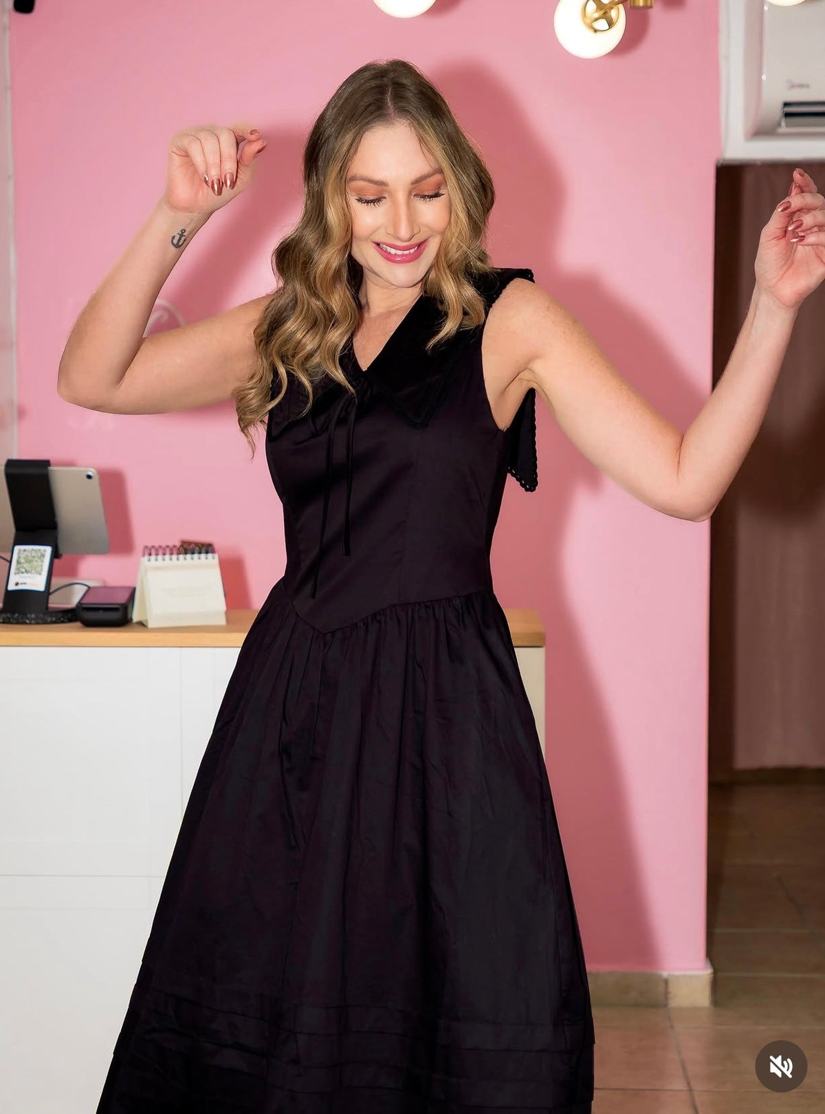 Nova Midi Dress - Black – view 2