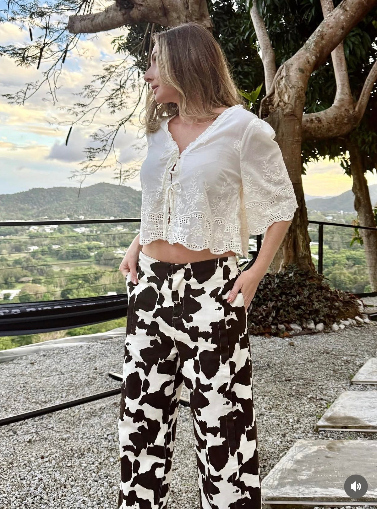 Mandy High-Waist Cow Print Pants – view 2
