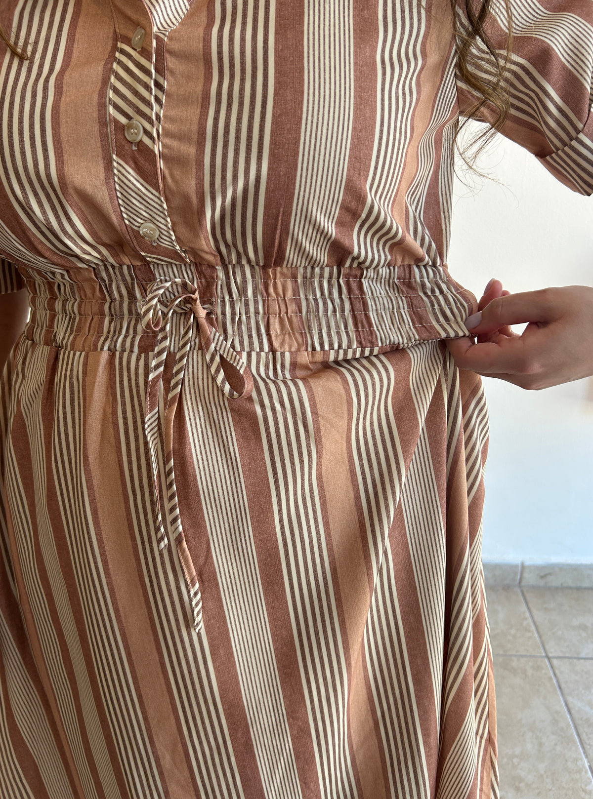 Eliana Stripe Midi Dress - Caramel – view 7