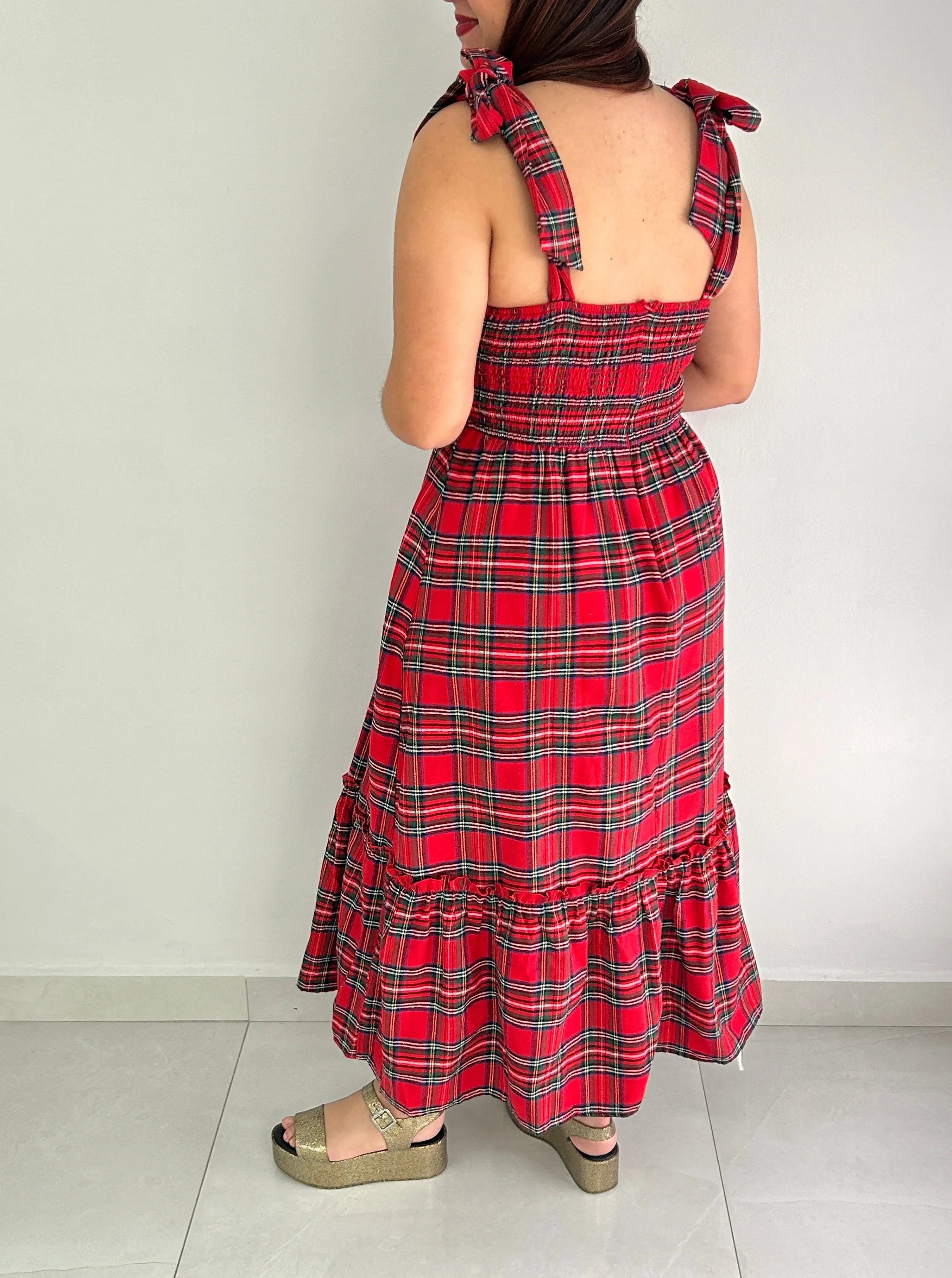 Martha Bow Midi Dress - Cuevas Closet - Dresses