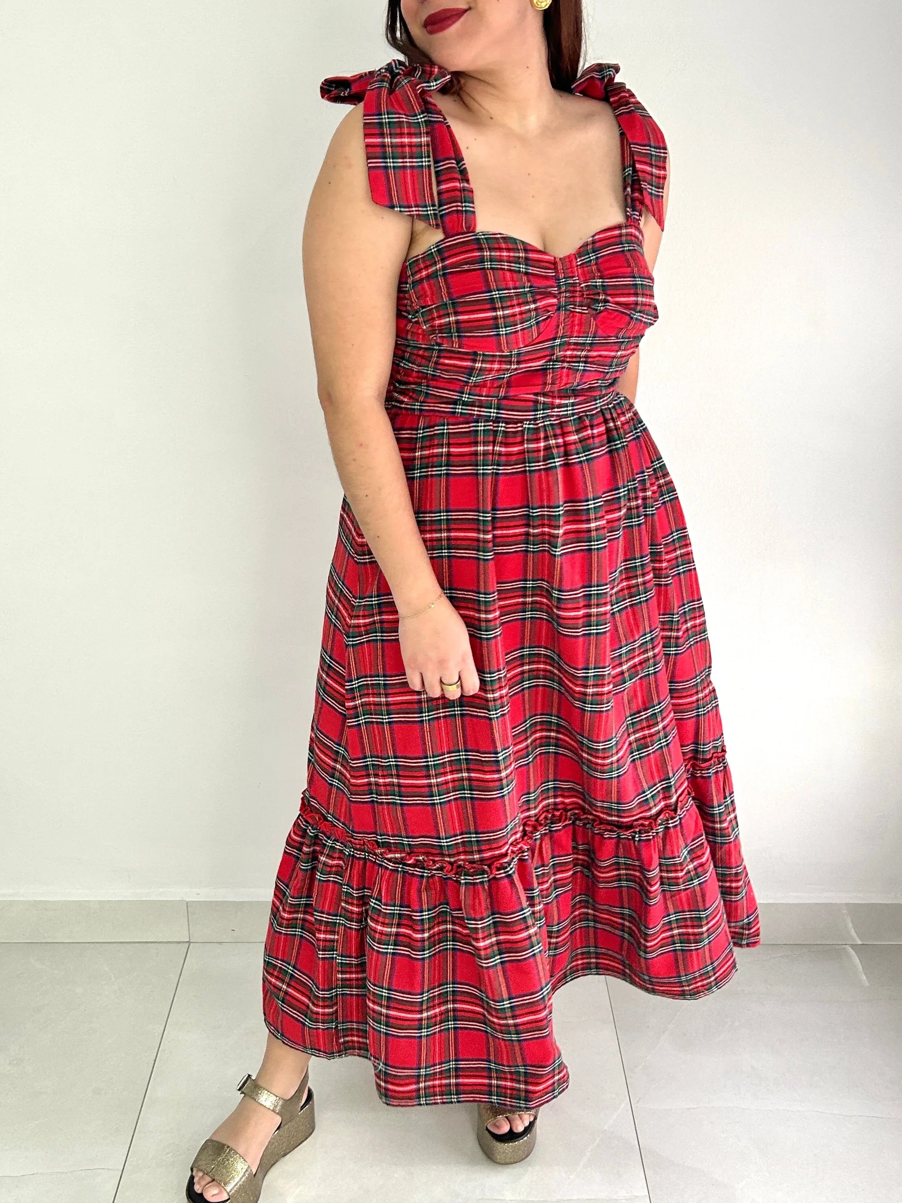 Martha Bow Midi Dress - Cuevas Closet - Dresses