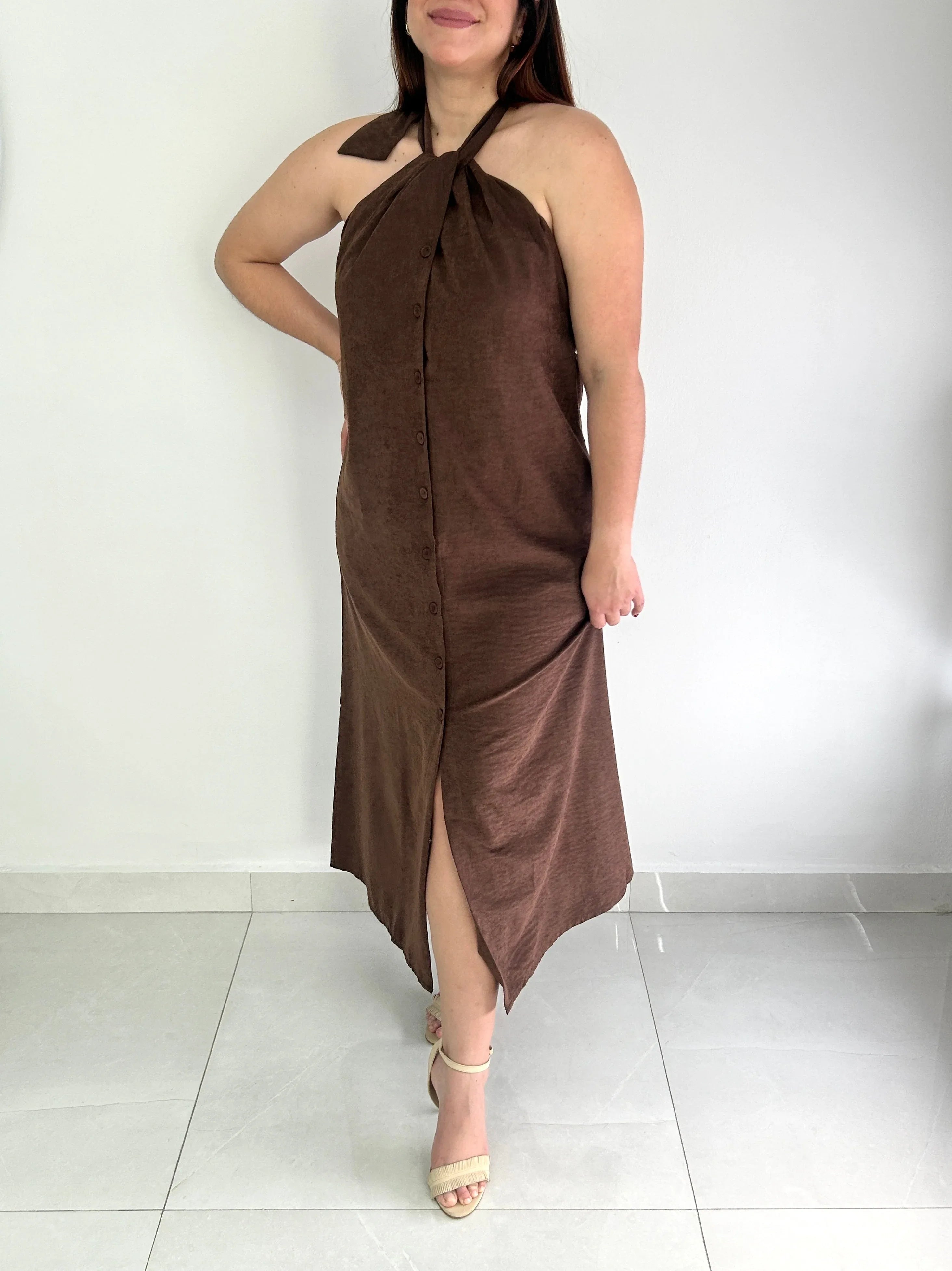 Millie Halter Midi Dress - Cuevas Closet - Dresses