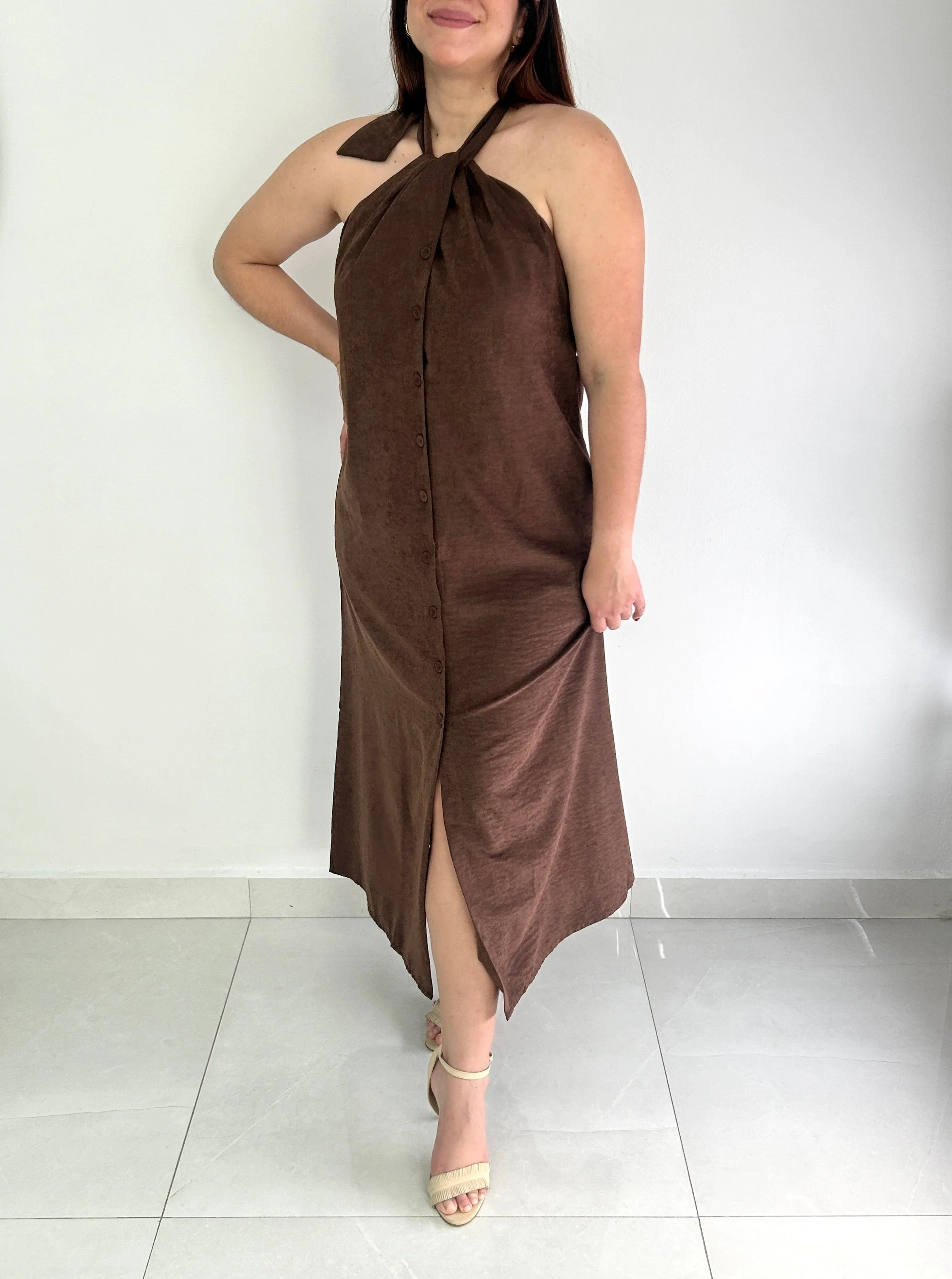 Millie Halter Midi Dress - Cuevas Closet - Dresses